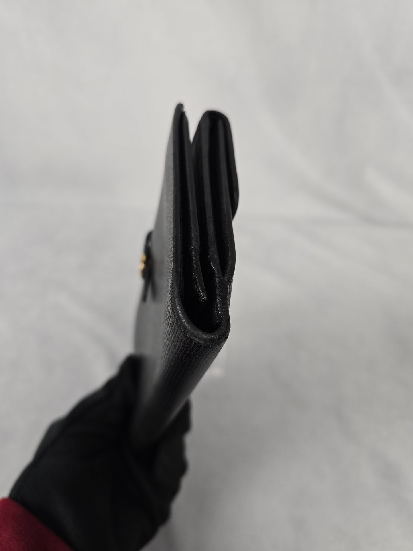 Chanel Black Wallet with Small Gold CC Logo