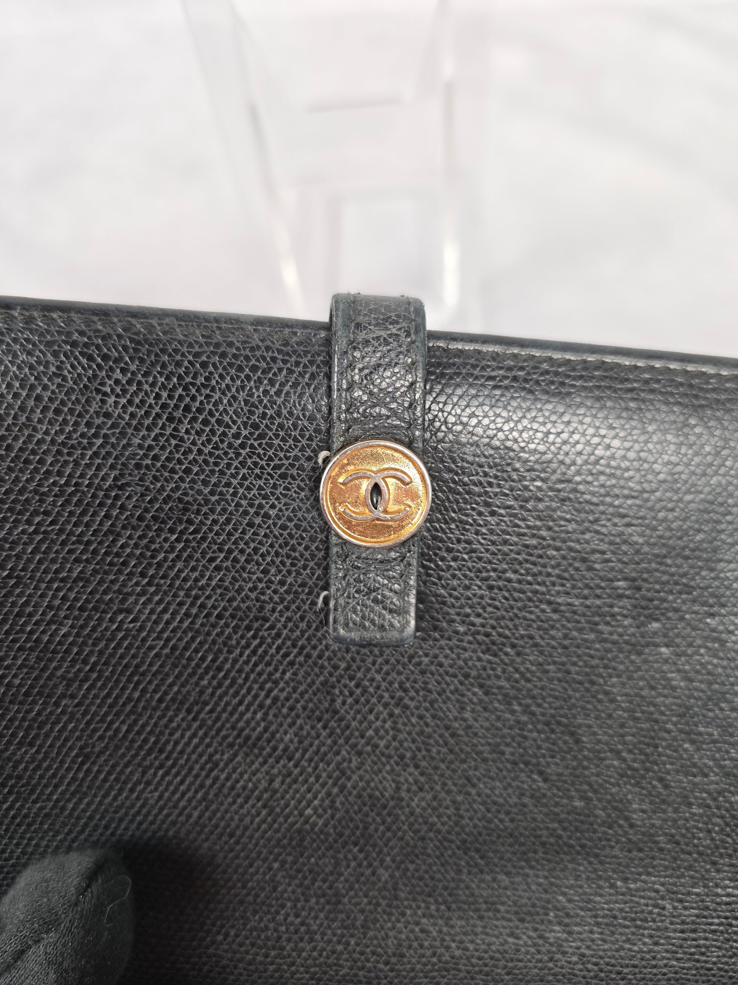 Chanel Black Wallet with Small Gold CC Logo