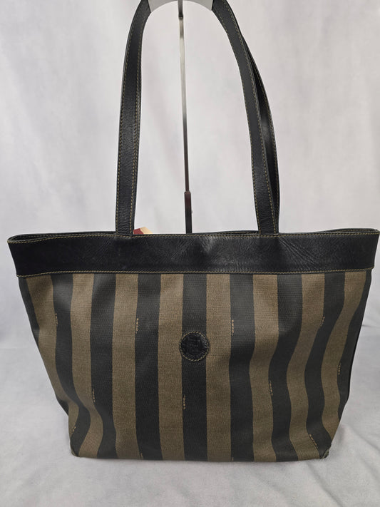 Fendi Pequin Vintage Large Tote