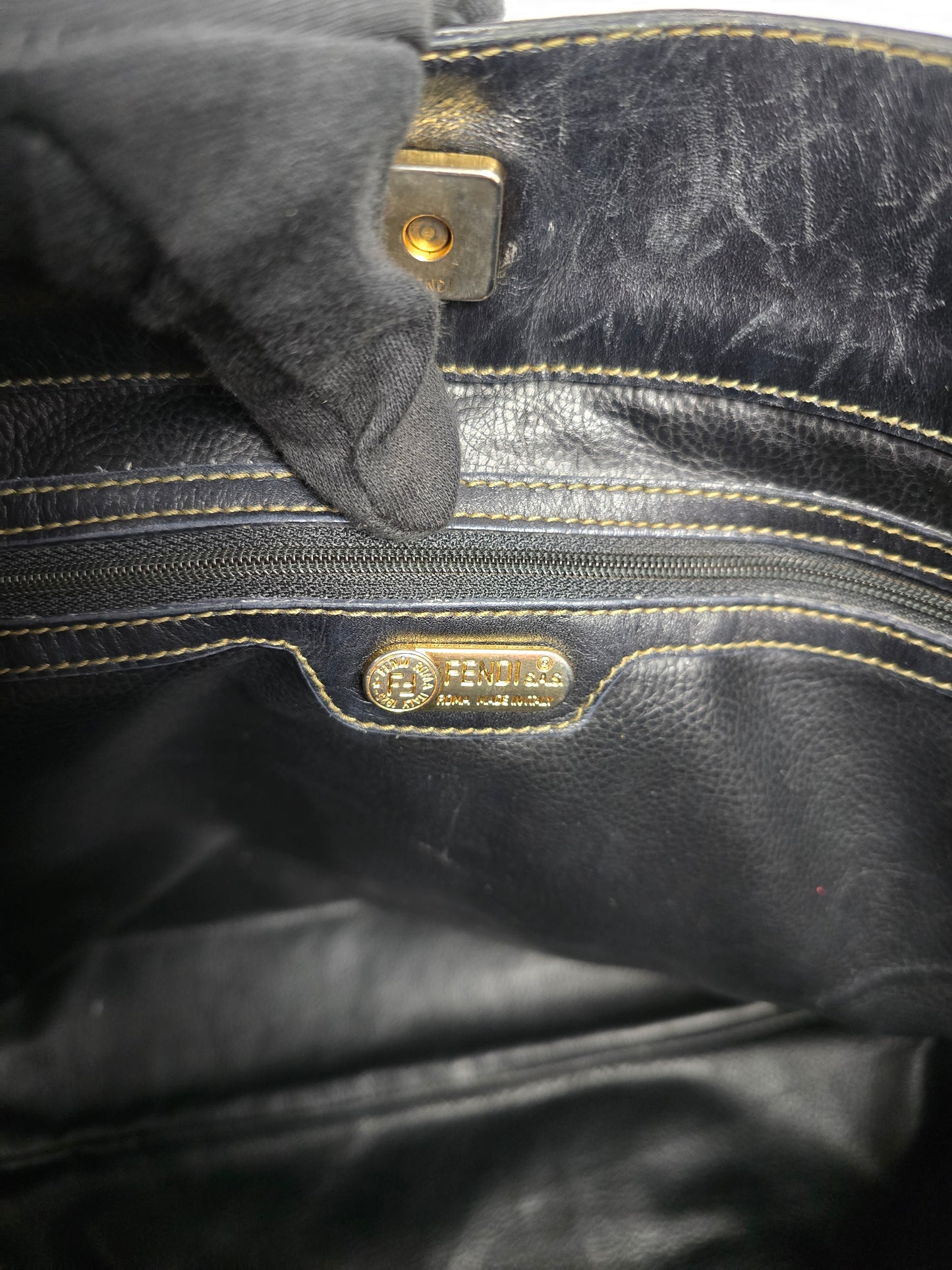 Fendi Pequin Vintage Large Tote