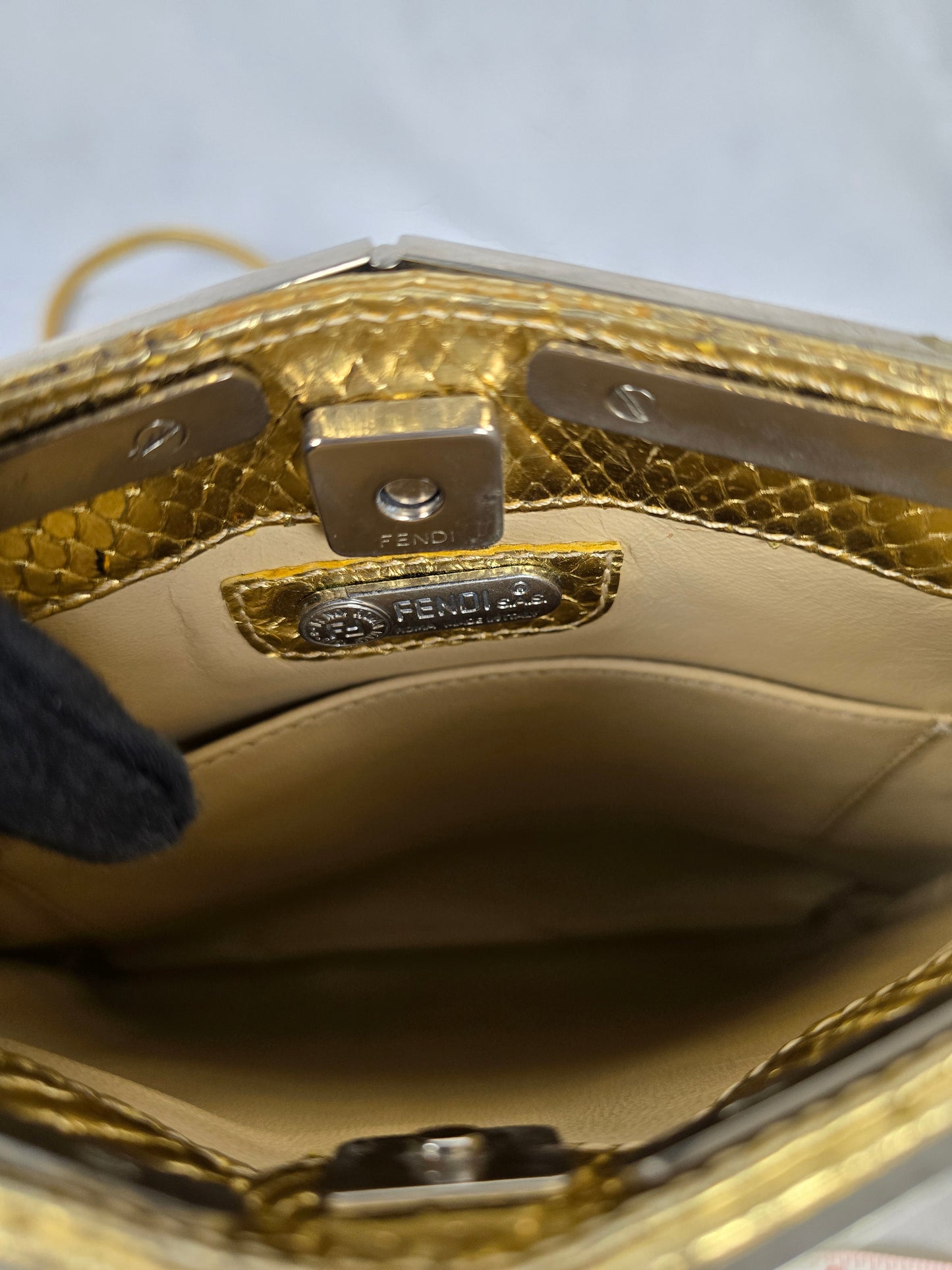 Fendi Gold Sacoche Crossbody