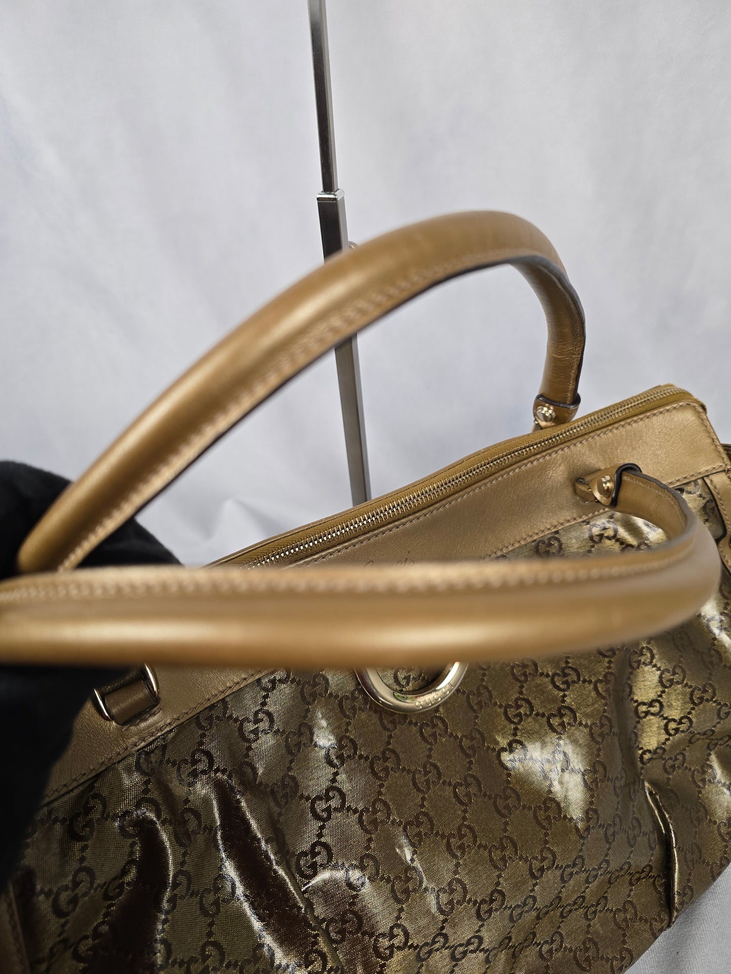 Gucci Brown GG Crystal Abbey D-Ring Tote