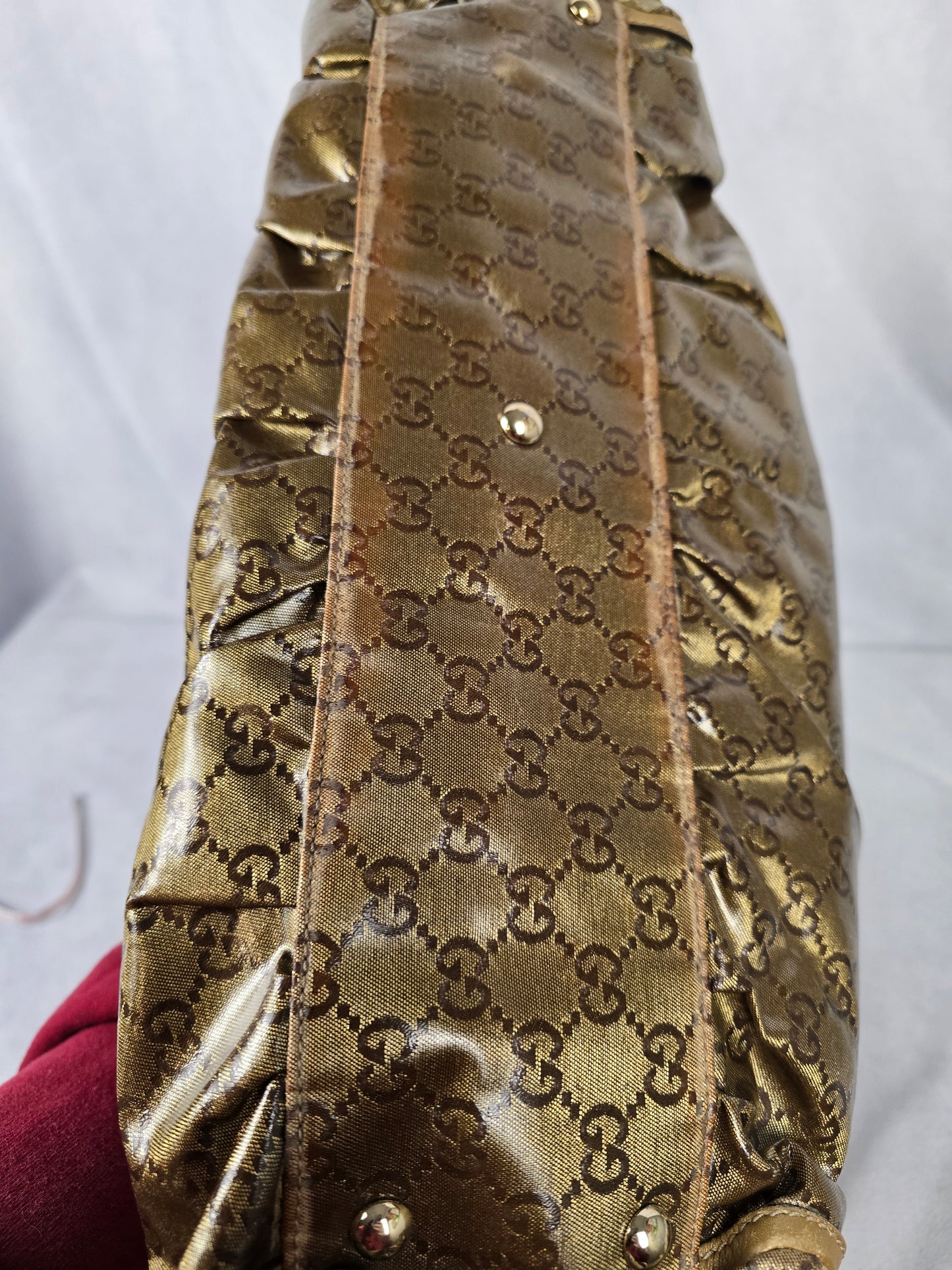 Gucci Brown GG Crystal Abbey D-Ring Tote