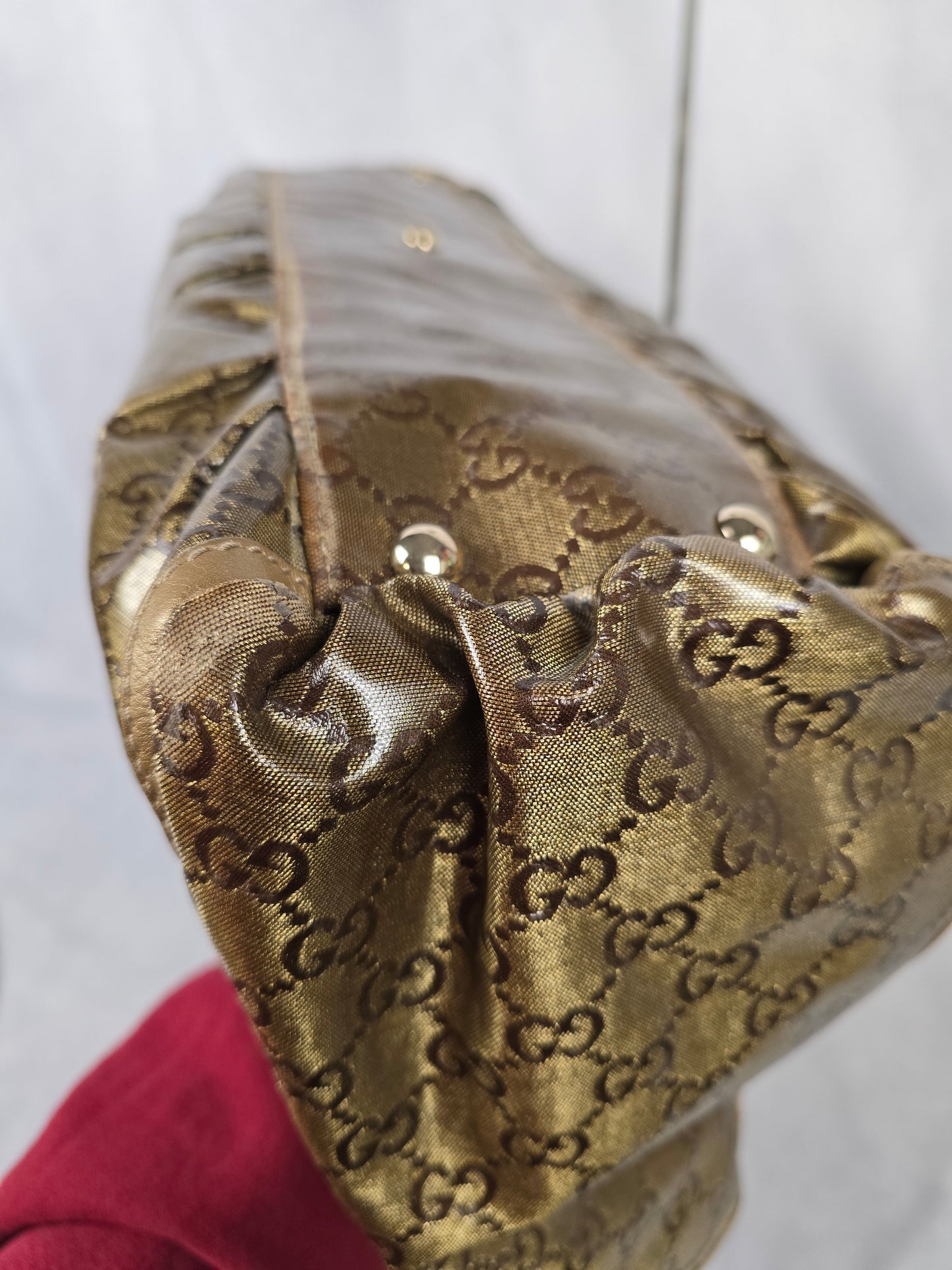 Gucci Brown GG Crystal Abbey D-Ring Tote