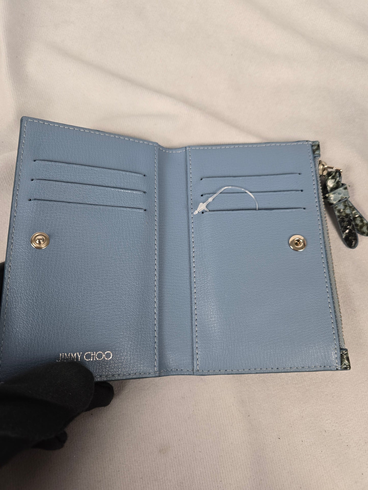 Jimmy Choo Eelskin green/black wallet