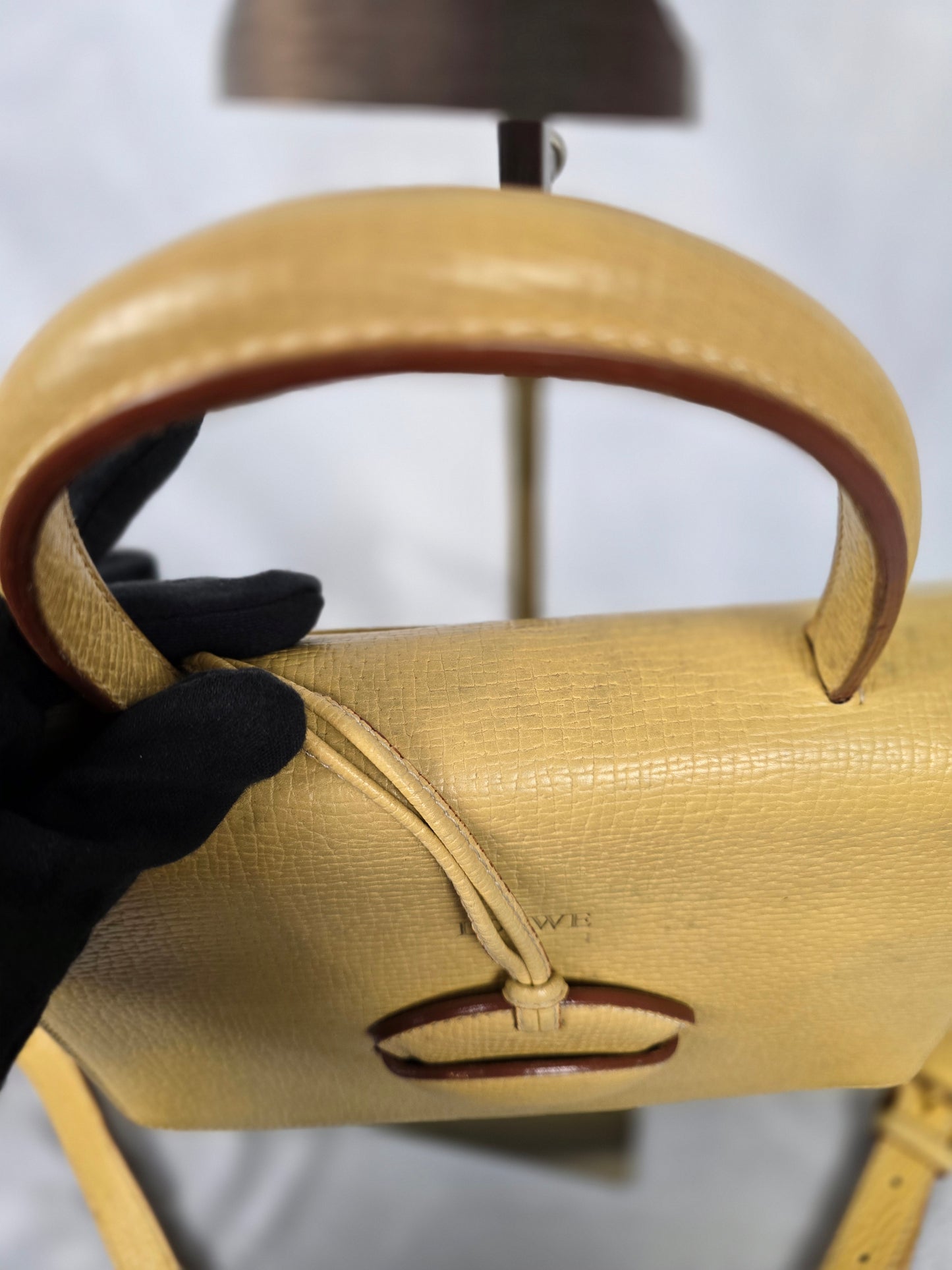Loewe Barcelona Yellow Leather Two-Way Handbag