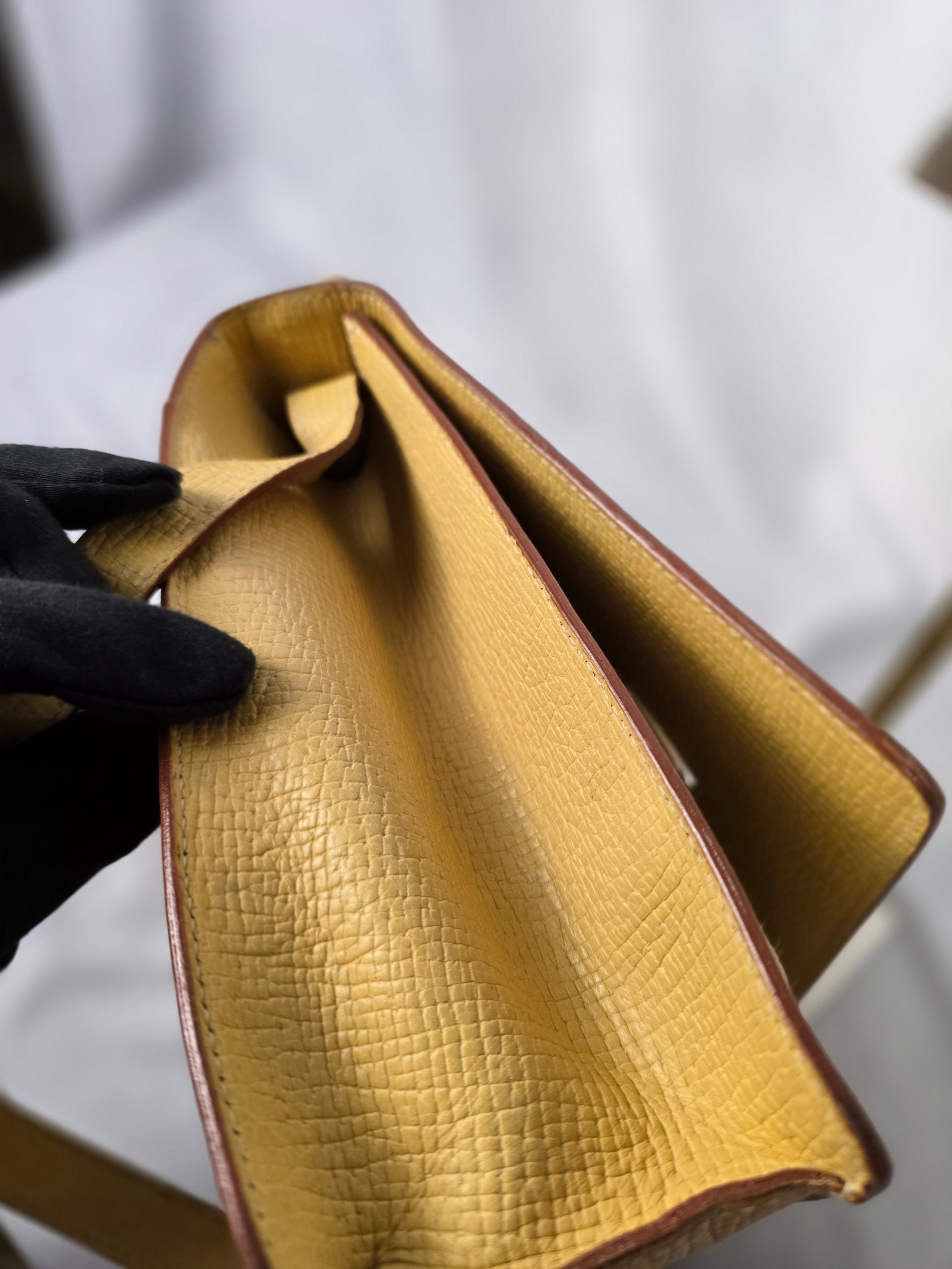 Loewe Barcelona Yellow Leather Two-Way Handbag