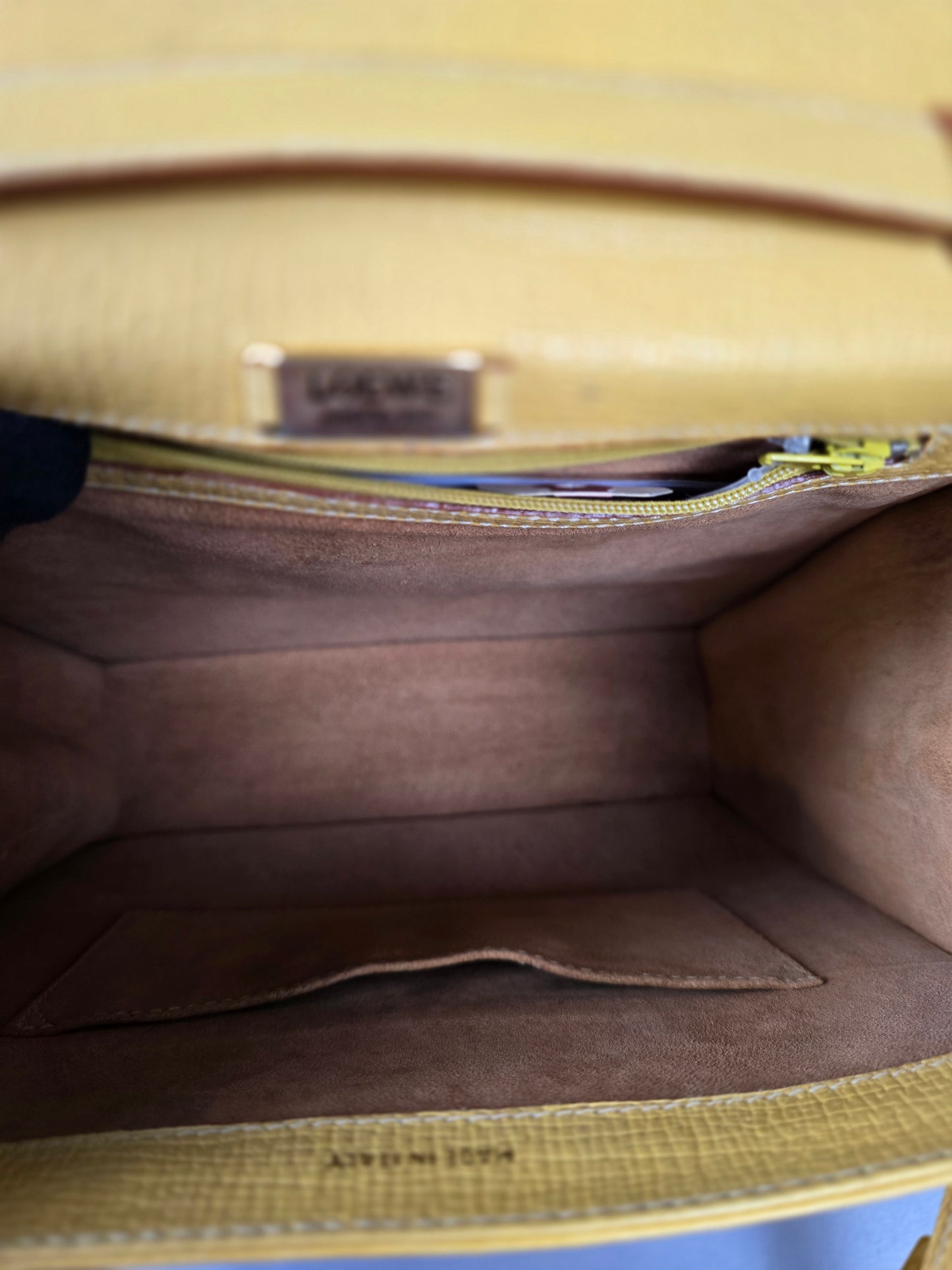 Loewe Barcelona Yellow Leather Two-Way Handbag