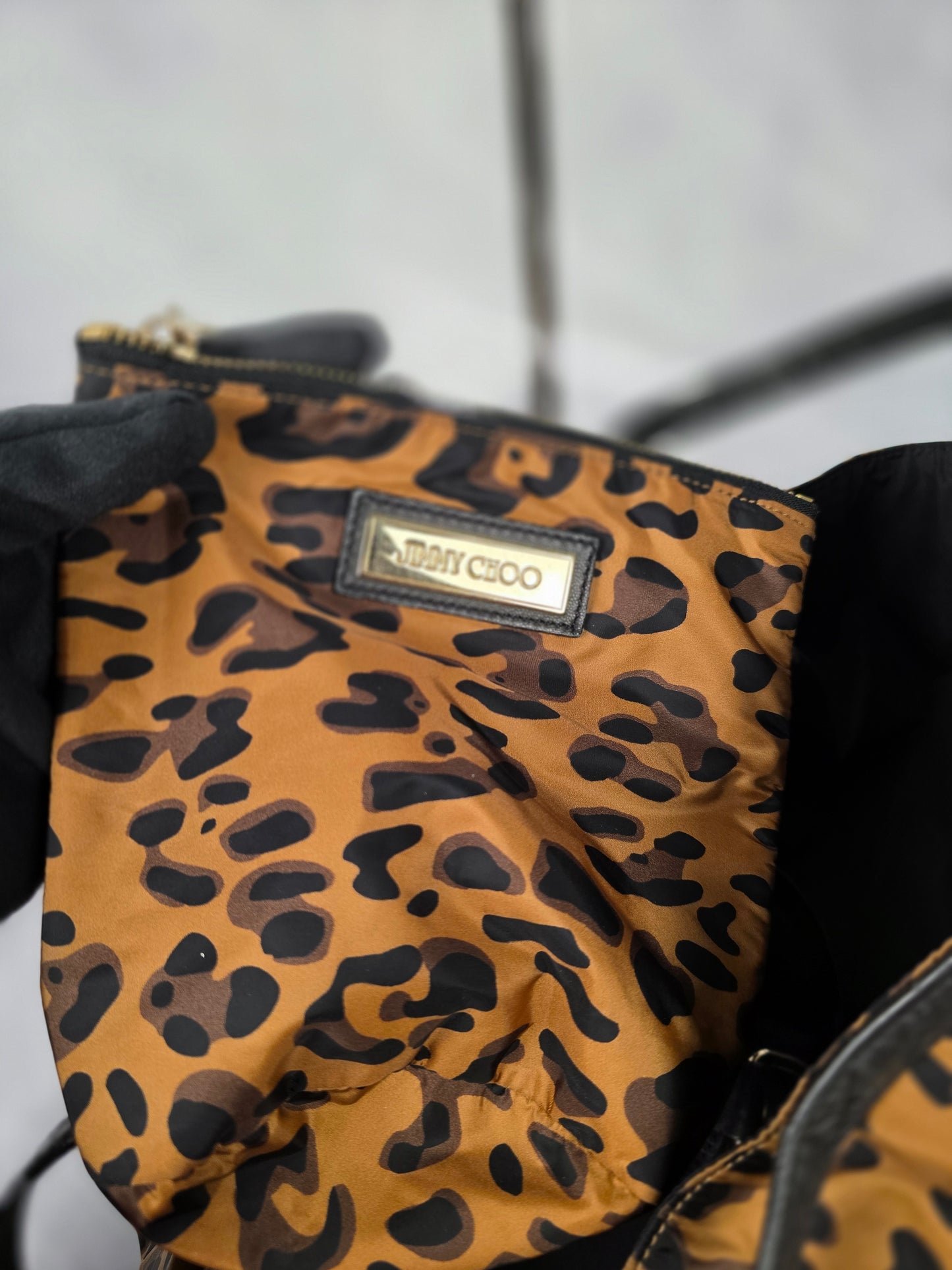 Jimmy Choo Nylon Leopard Tote