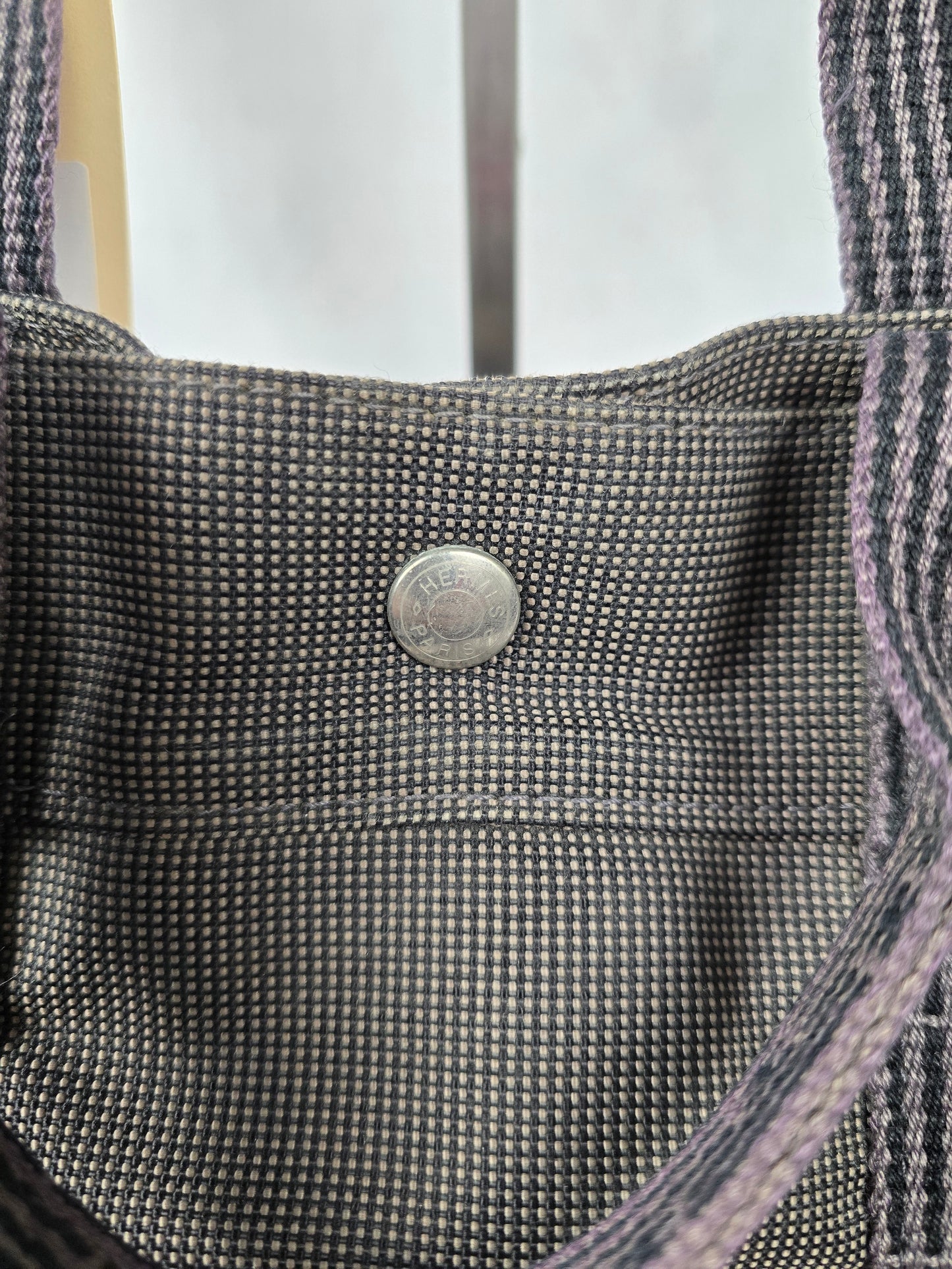 Hermes Fourre Air Line MM Gray Canvas Tote
