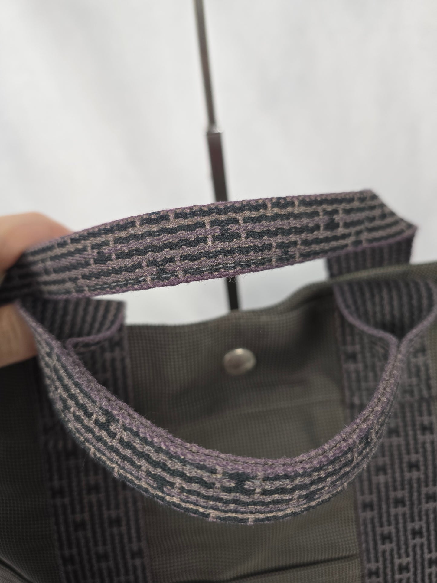 Hermes Fourre Air Line MM Gray Canvas Tote