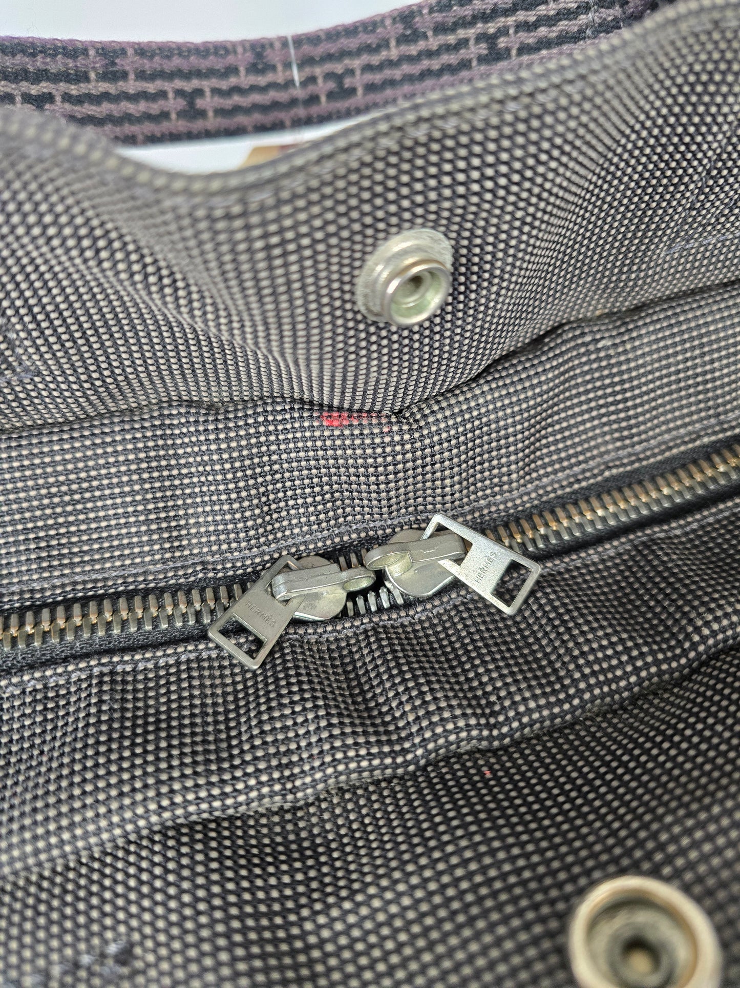 Hermes Fourre Air Line MM Gray Canvas Tote
