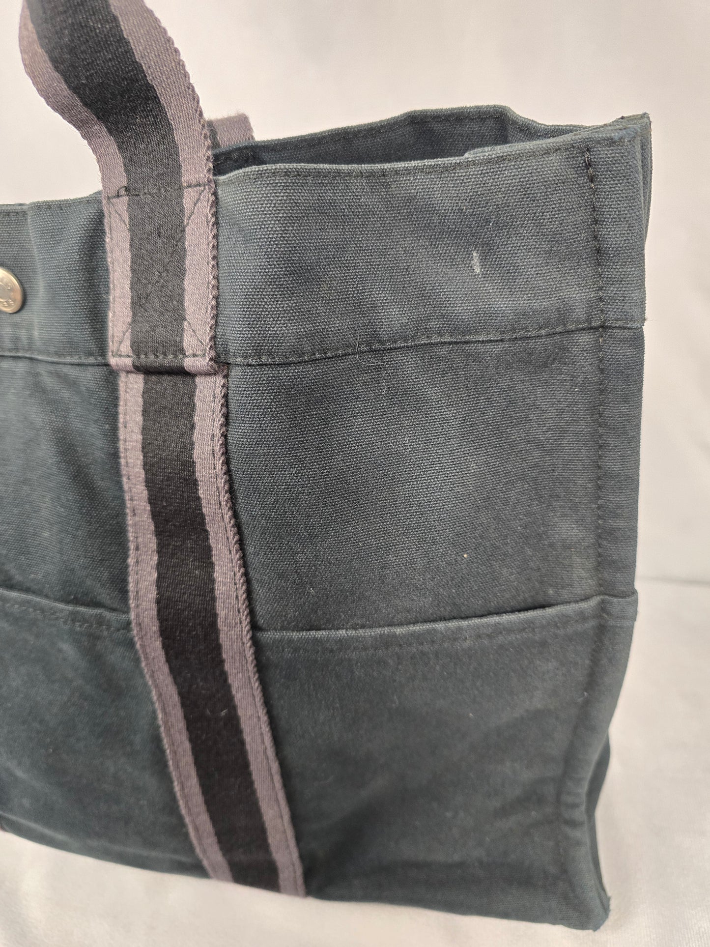 Hermes Fourre-Tout MM Black Canvas Tote