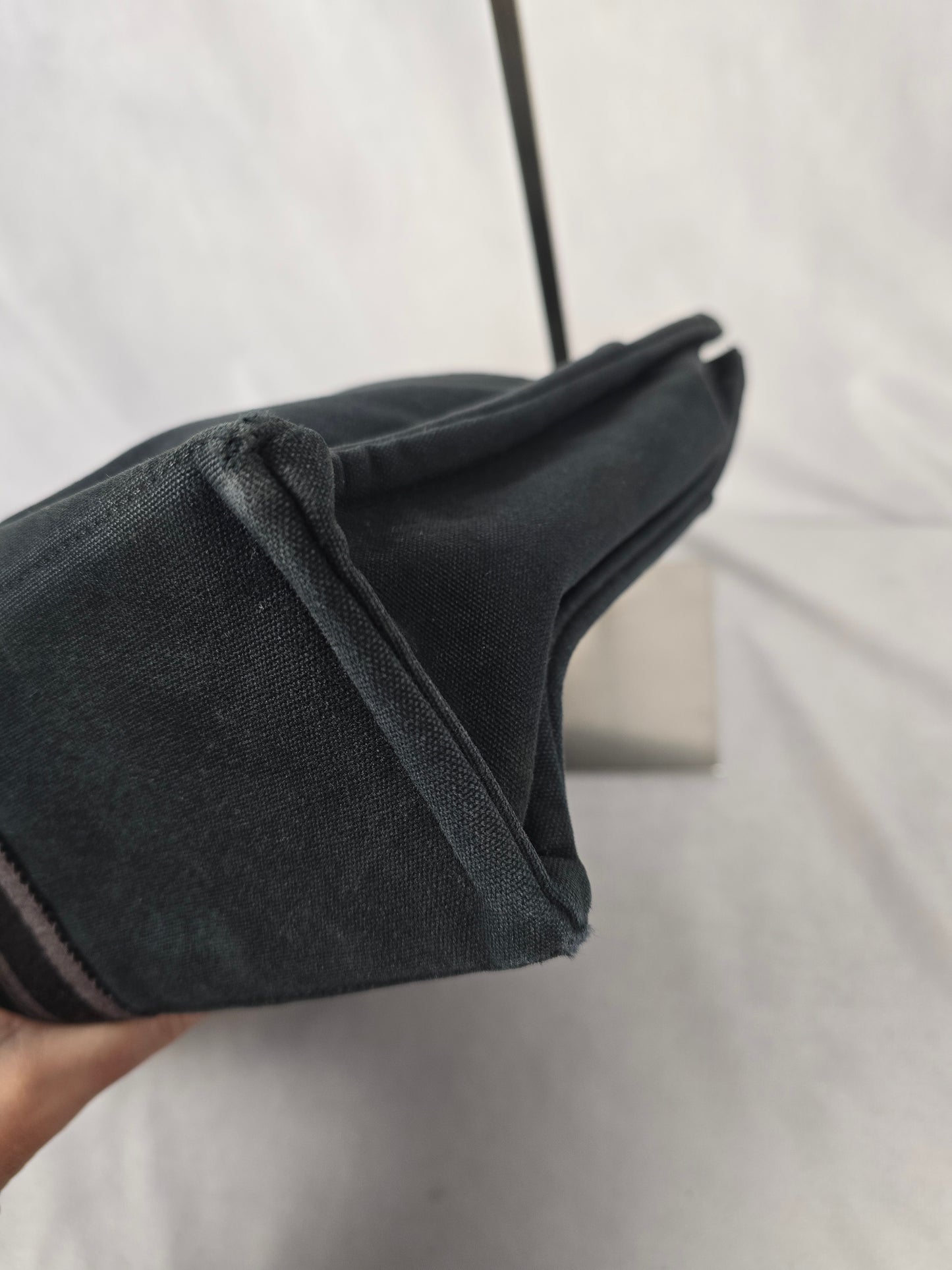 Hermes Fourre-Tout MM Black Canvas Tote