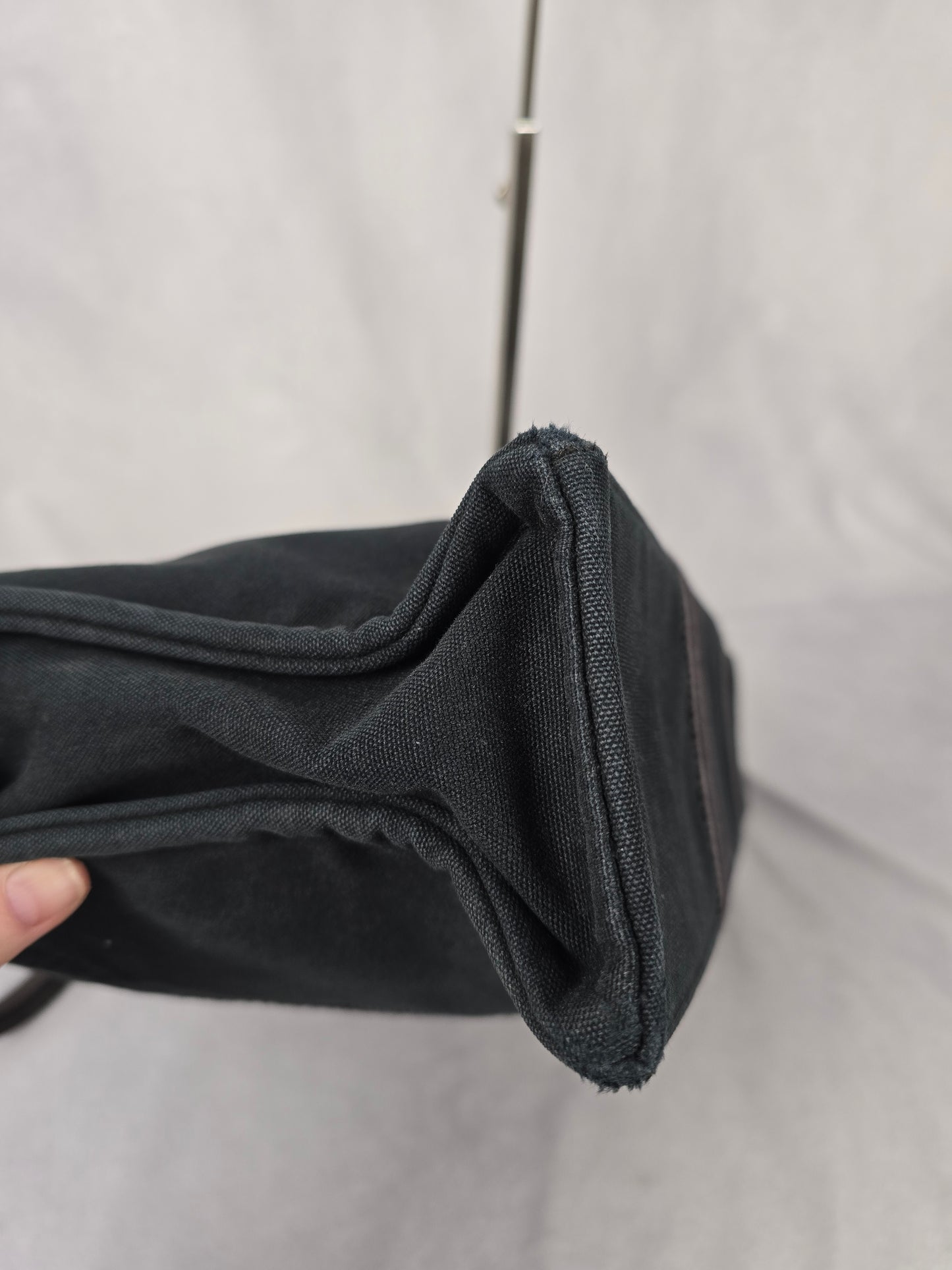 Hermes Fourre-Tout MM Black Canvas Tote