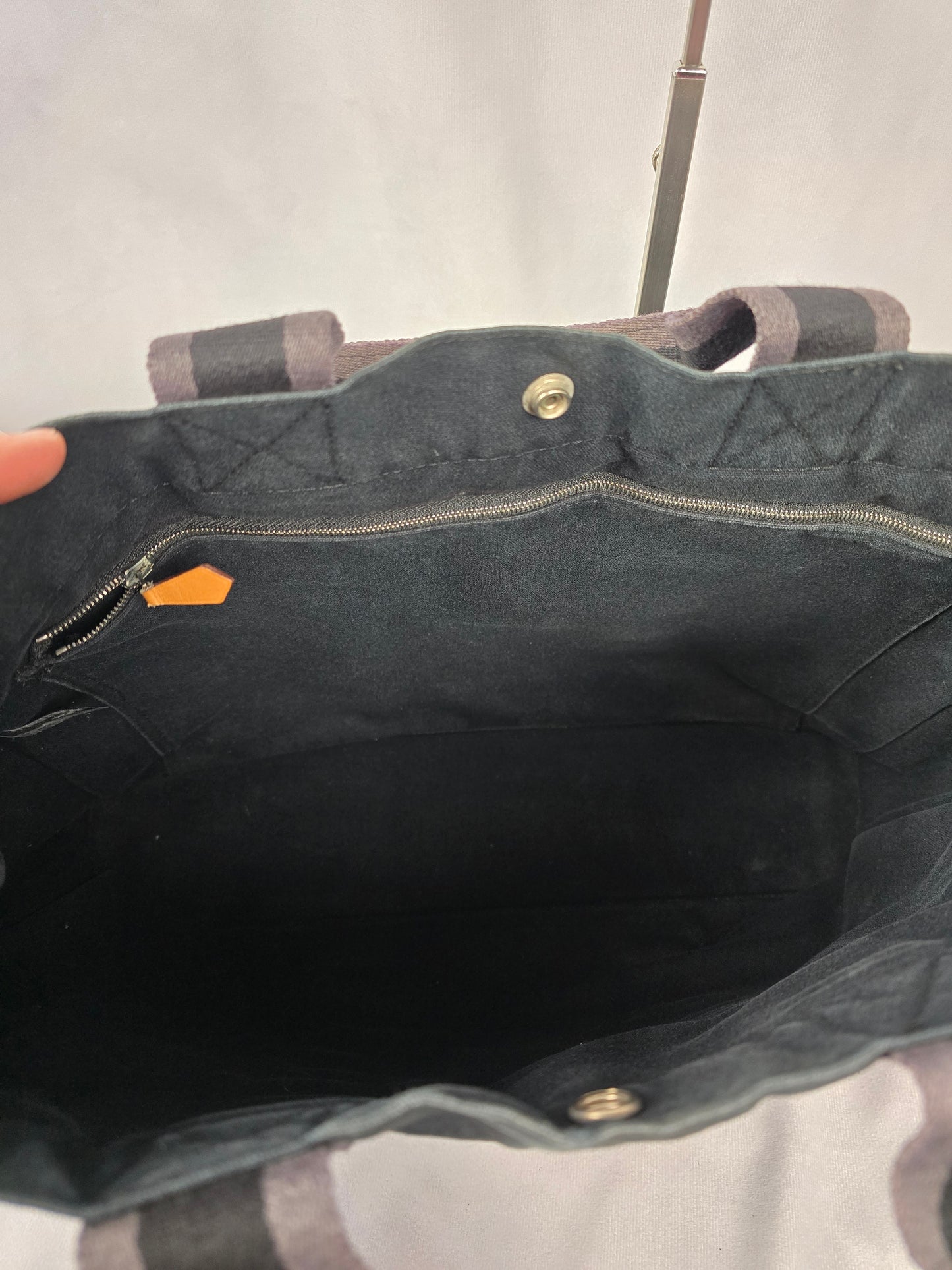 Hermes Fourre-Tout MM Black Canvas Tote