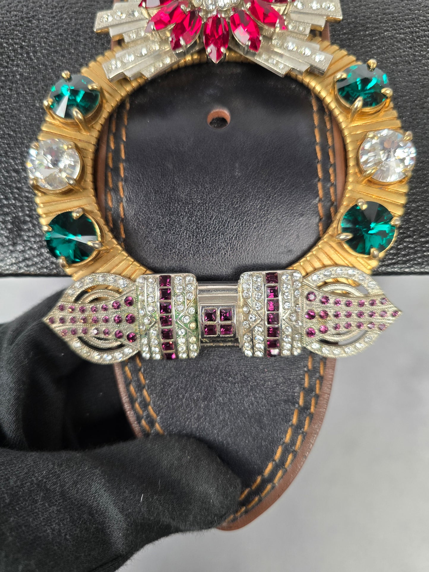 Miu Miu Black Madras Crystal Jewel Embelished Crossbody