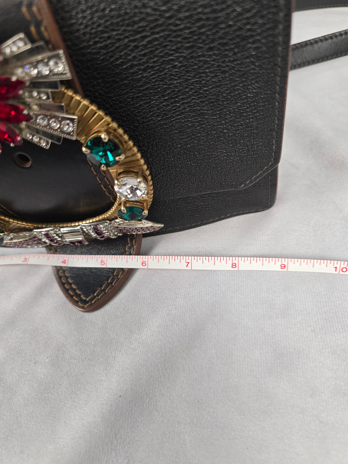 Miu Miu Black Madras Crystal Jewel Embelished Crossbody