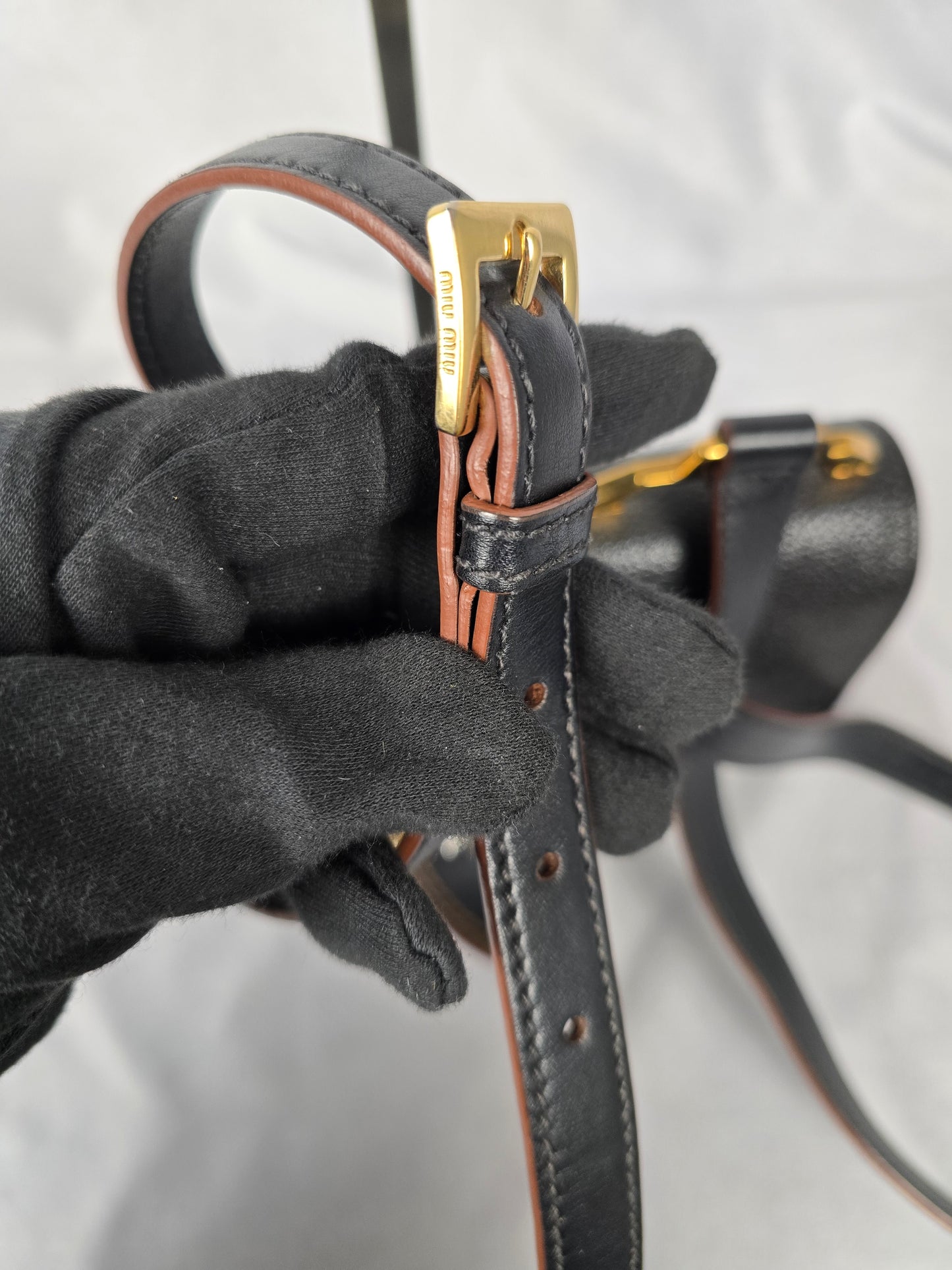 Miu Miu Black Madras Crystal Jewel Embelished Crossbody