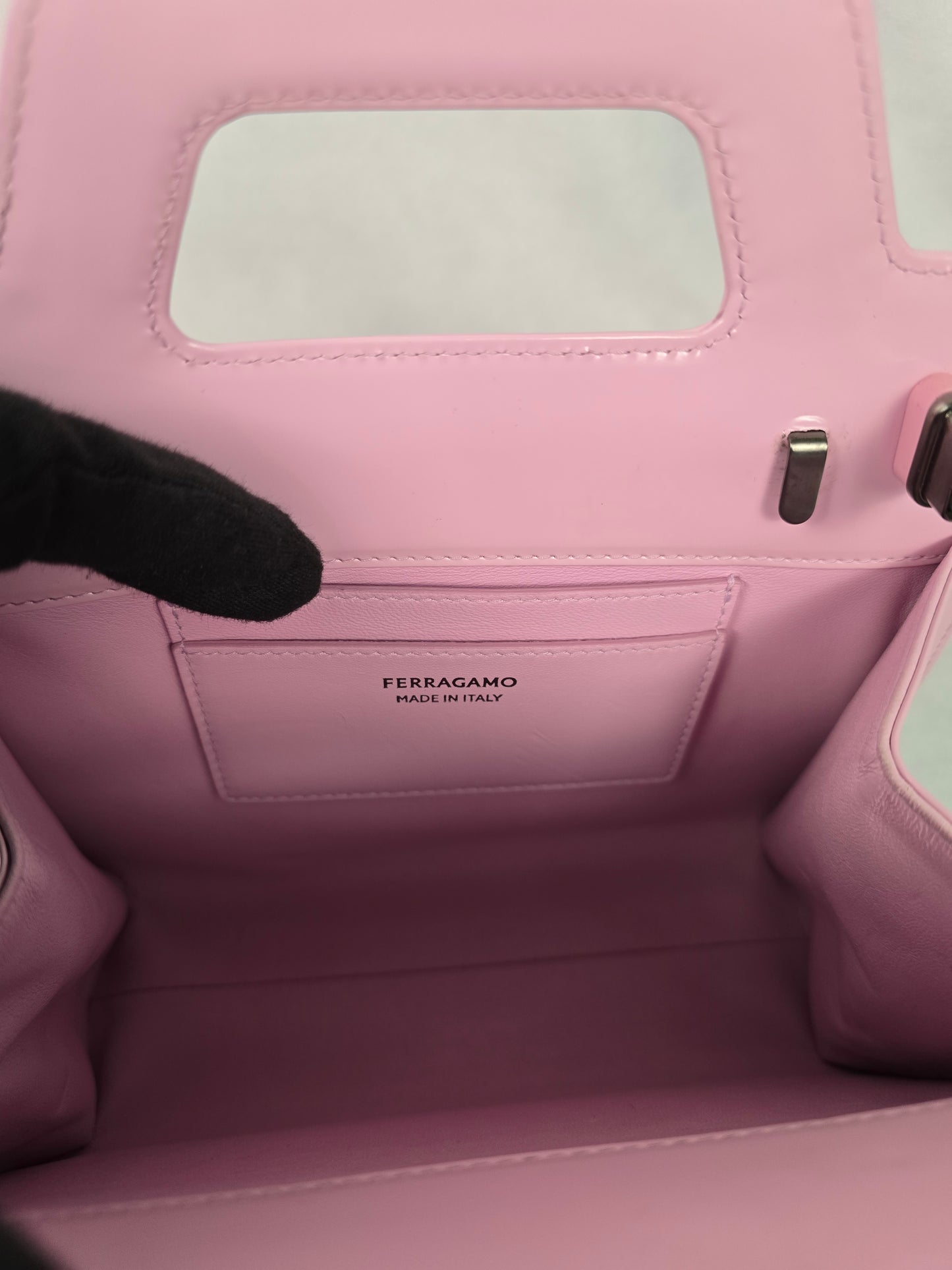 Ferragamo Wanda Mini Bubblegum Pink Calfskin Shoulder Bag