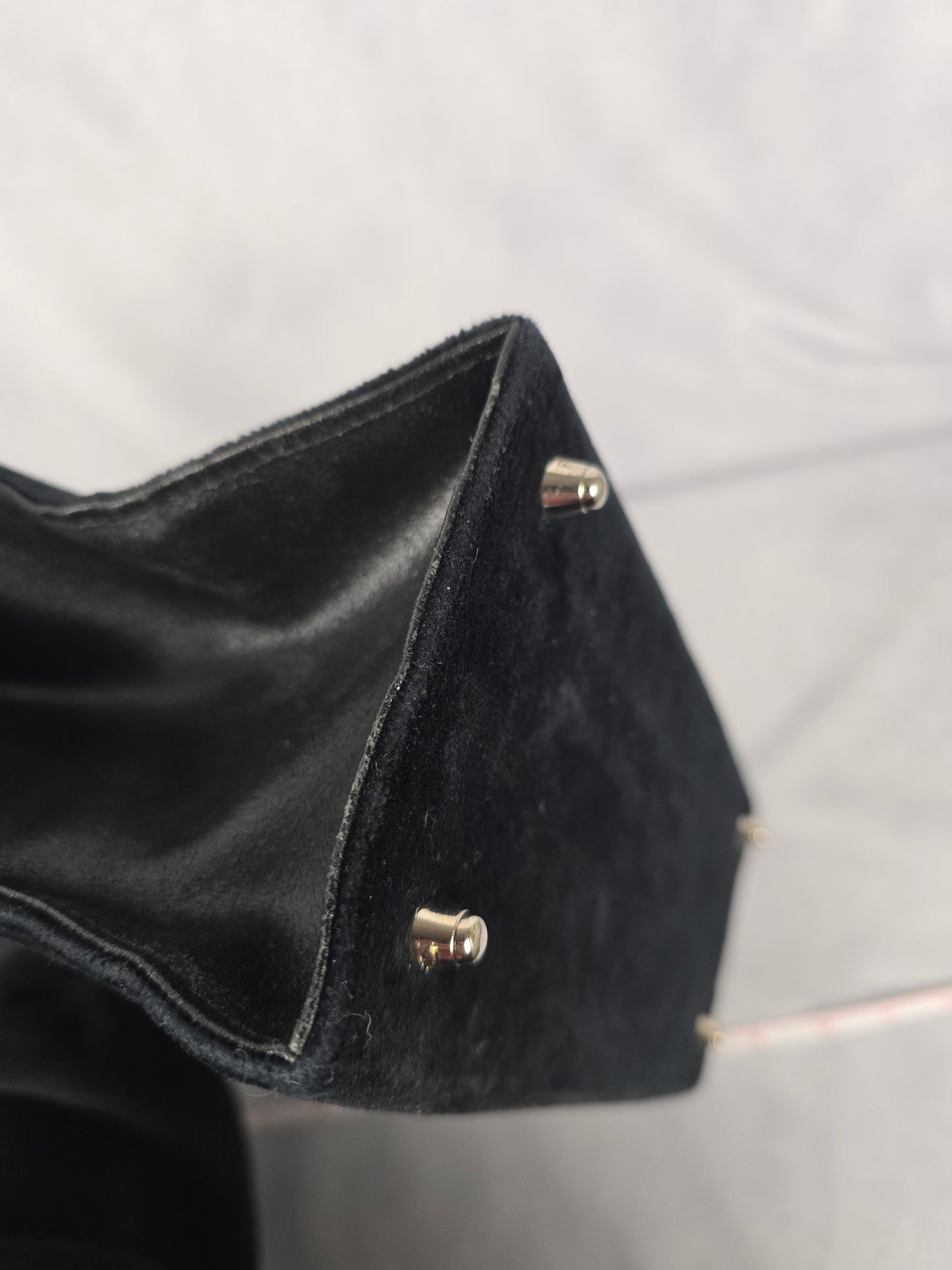 Fendi Vintage Black Velour and Leather Tote