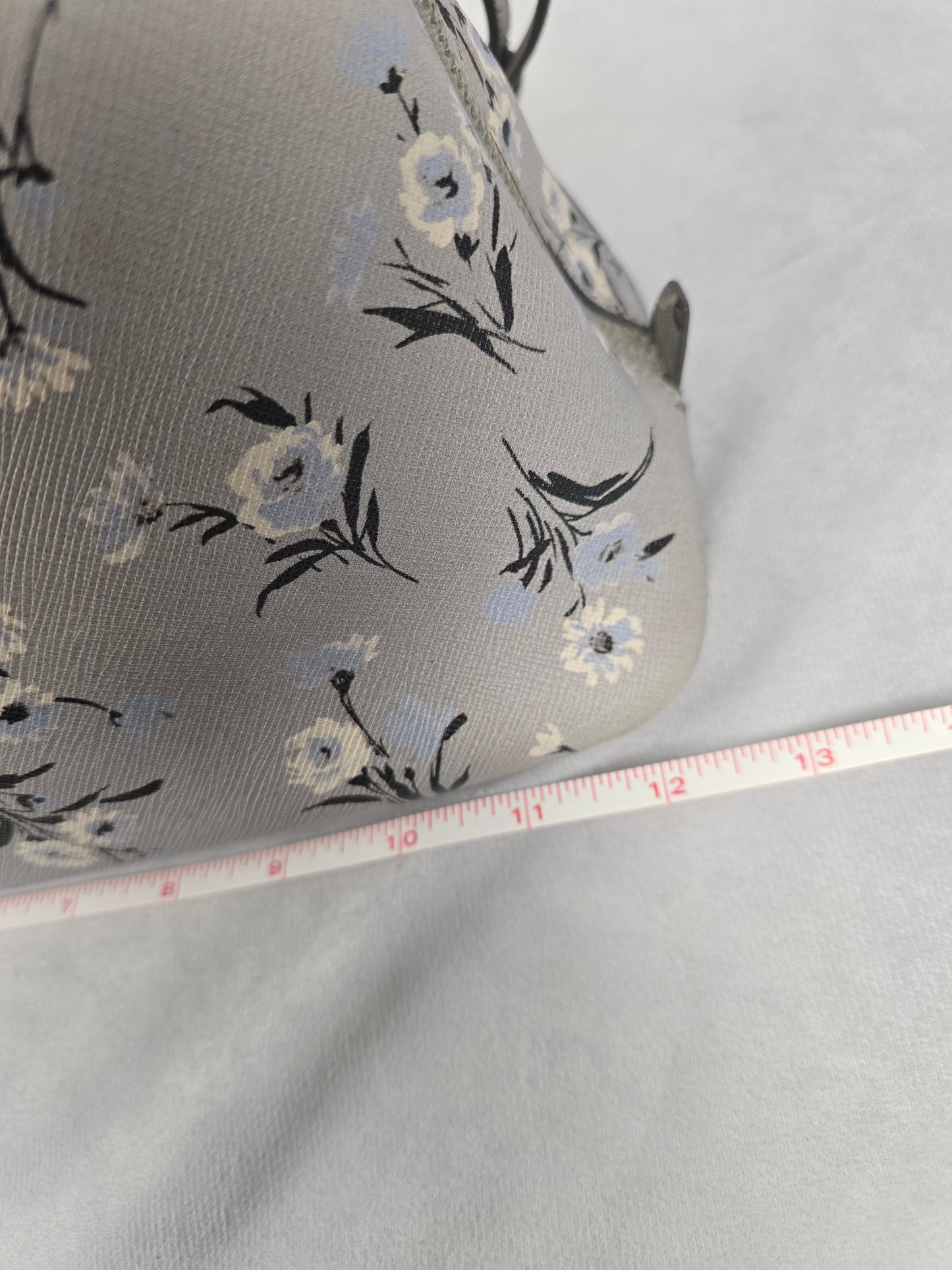 Prada Galleria Saffiano Soft  Leather Gray Floral Two-Way Hanbag