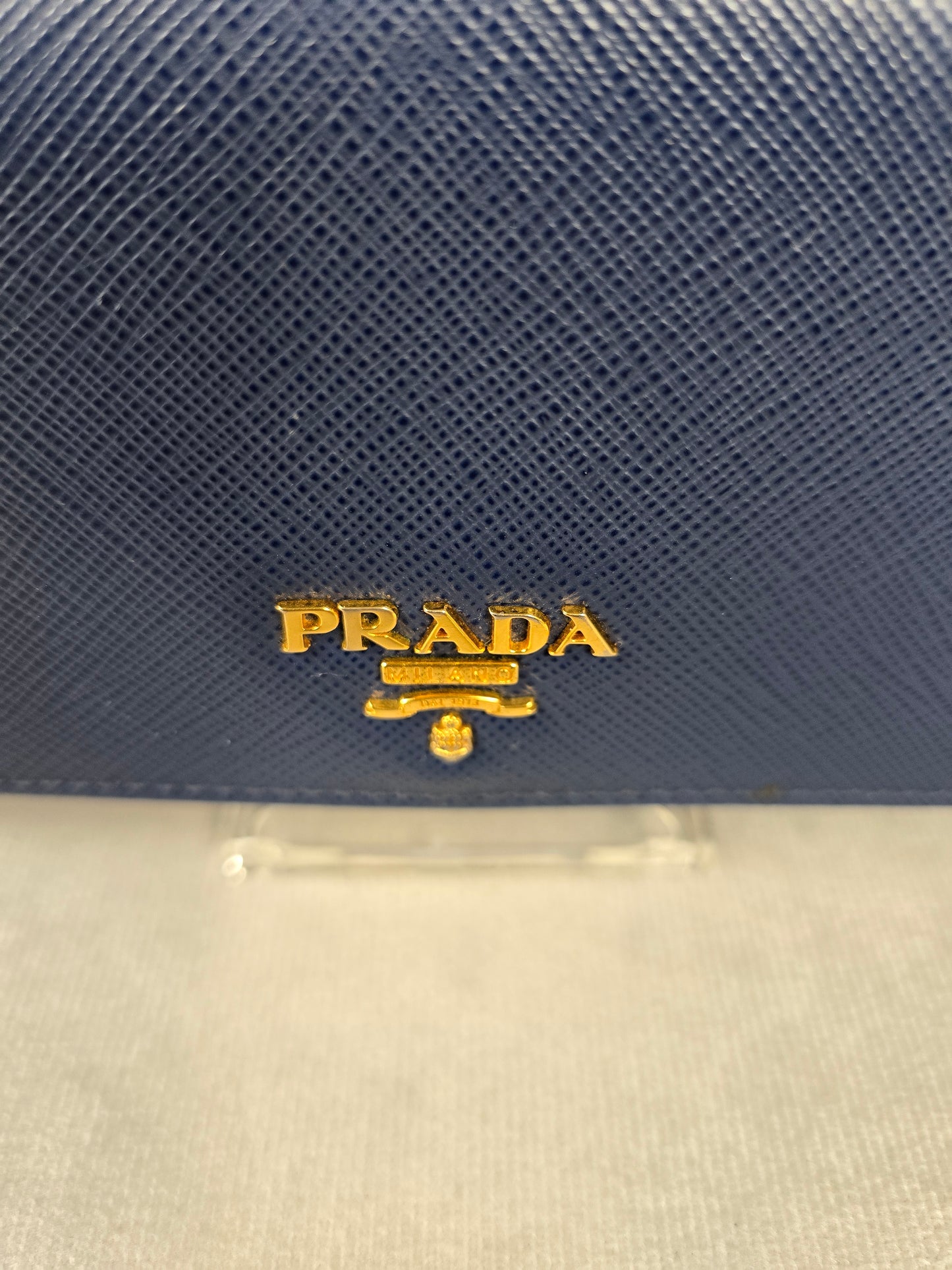Prada Blue Saffiano Wallet
