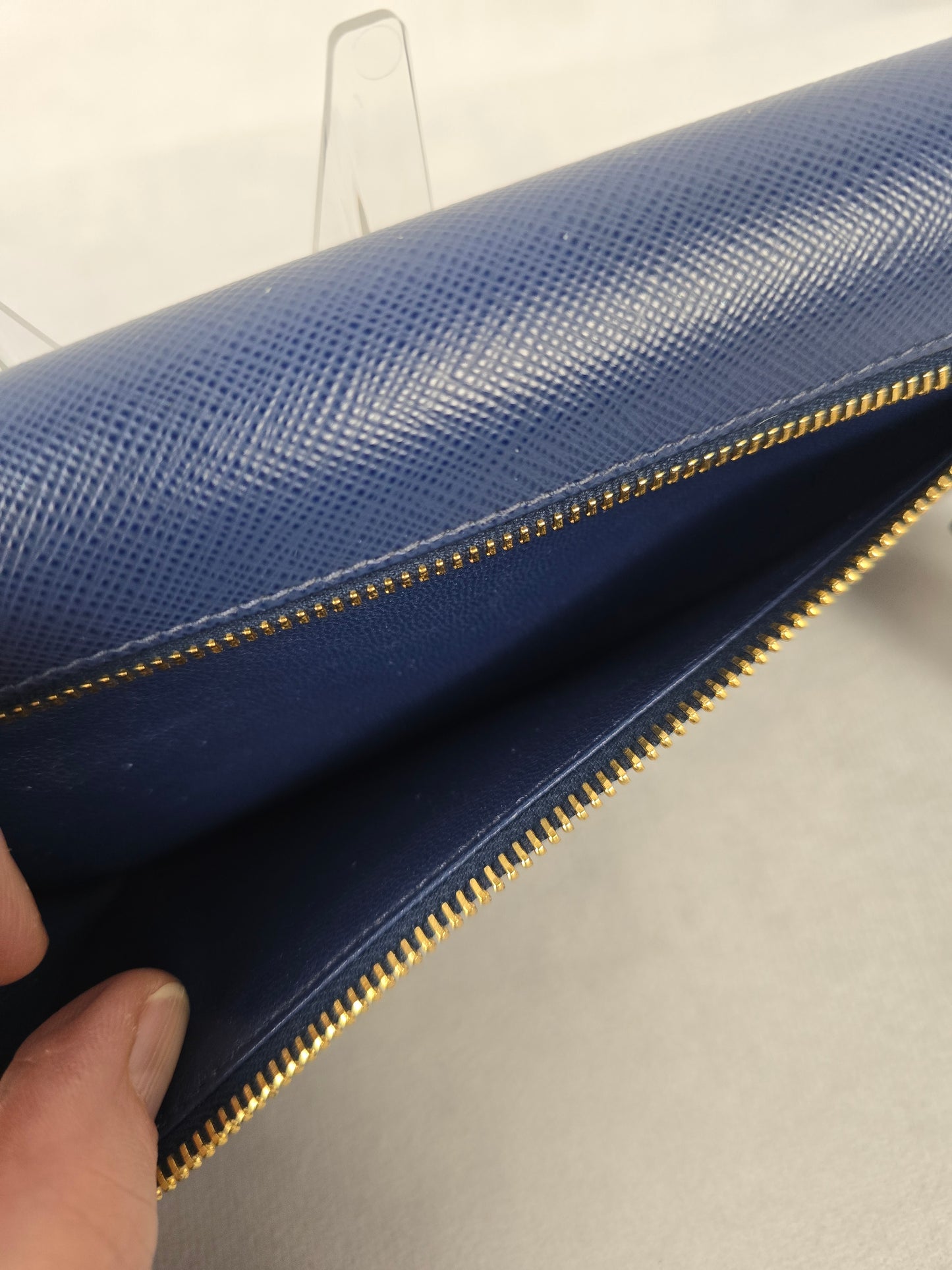 Prada Blue Saffiano Wallet