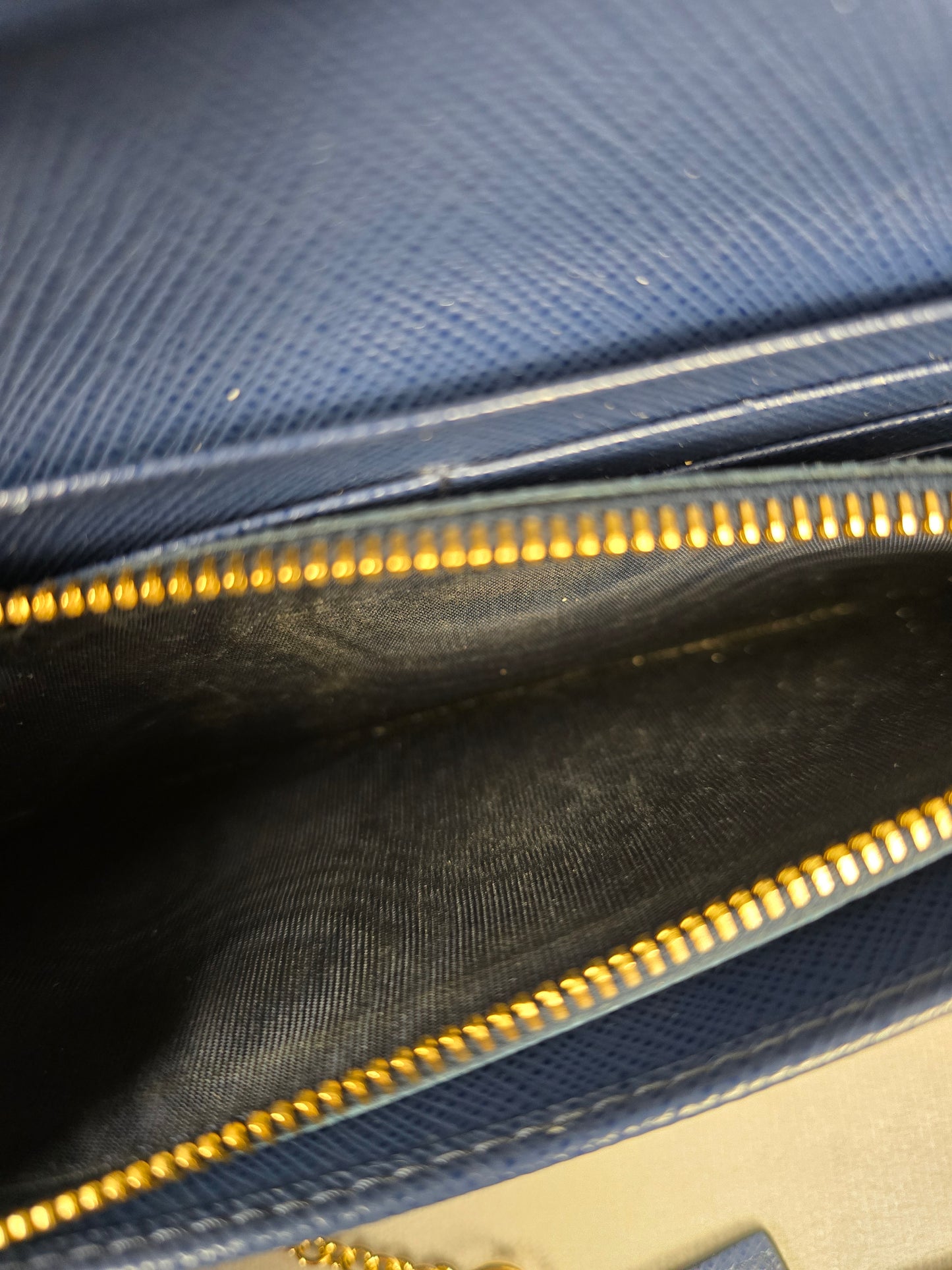 Prada Blue Saffiano Wallet