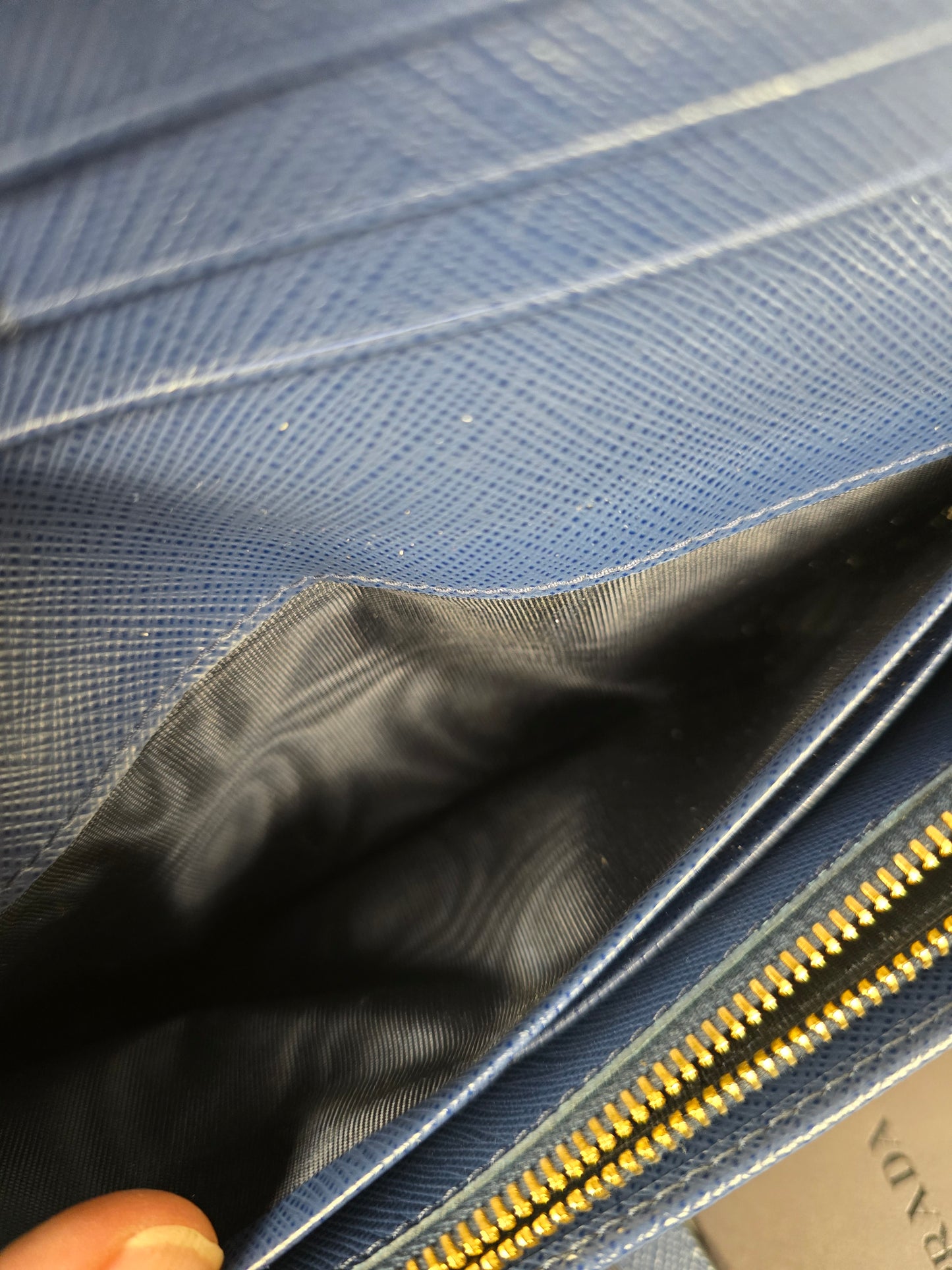 Prada Blue Saffiano Wallet