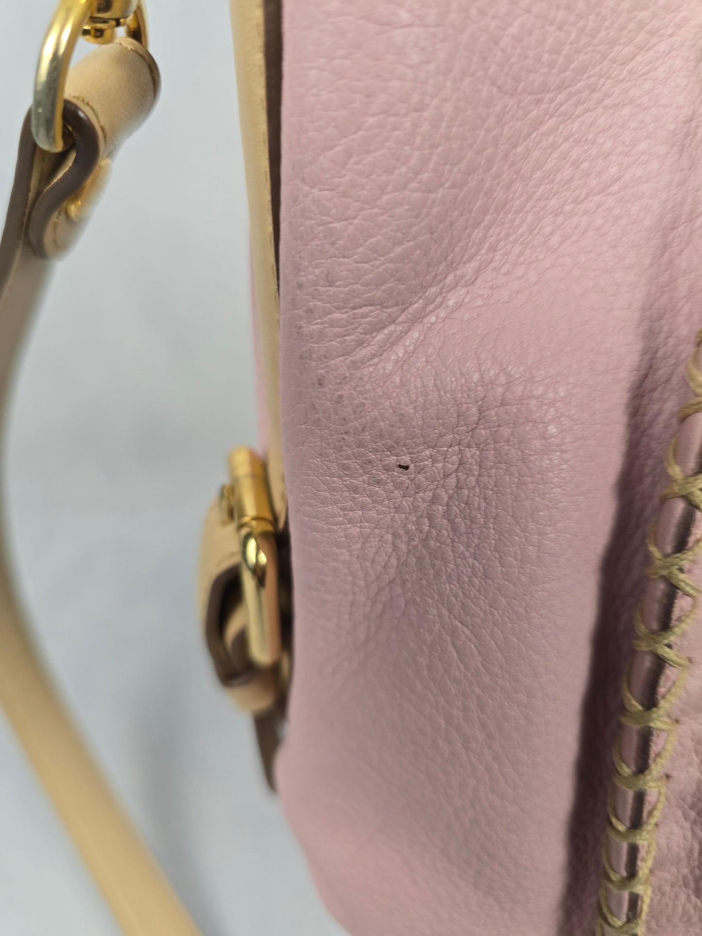 MCM Leather Pink/Beige Two-Way Bag
