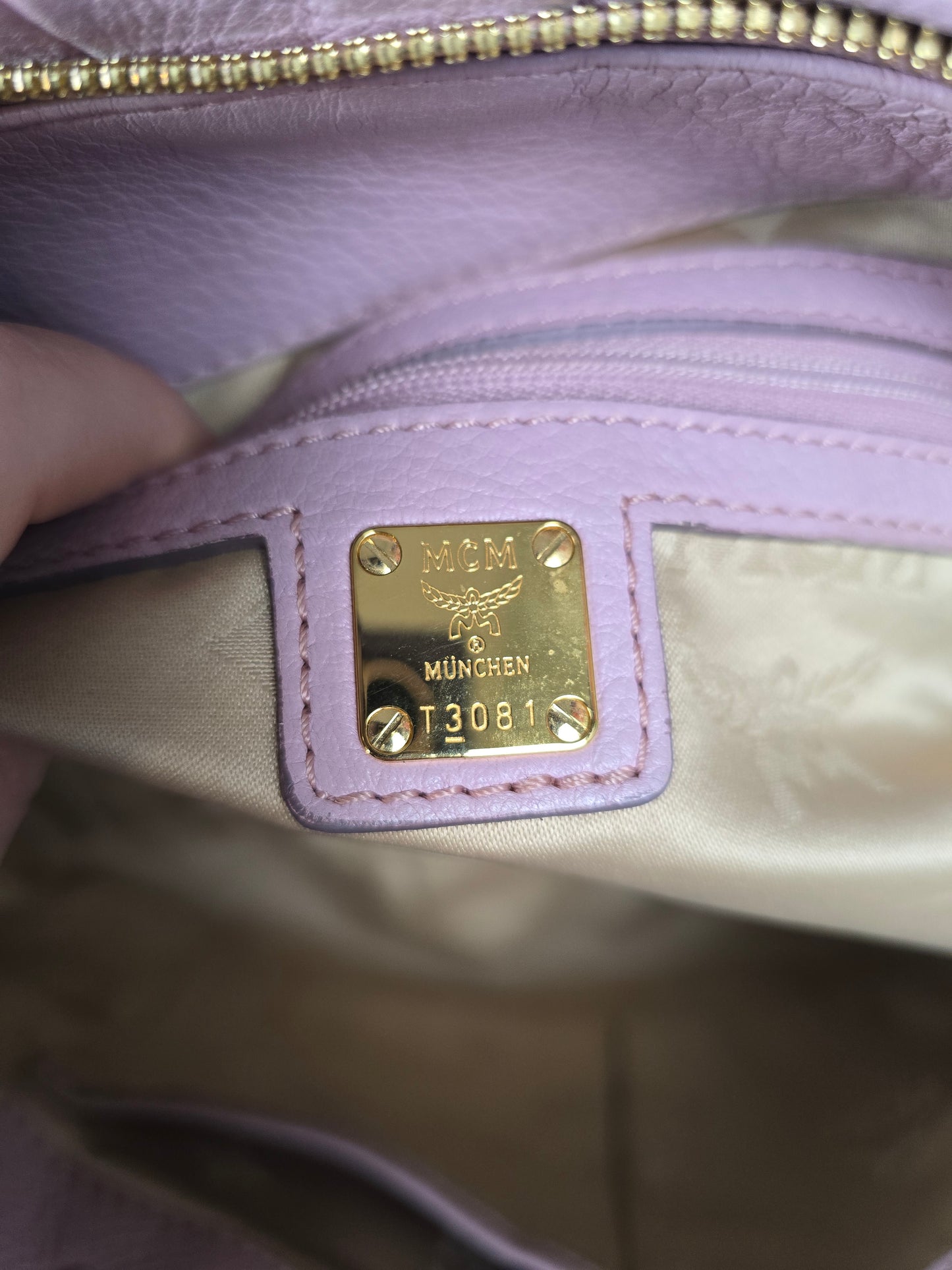 MCM Leather Pink/Beige Two-Way Bag