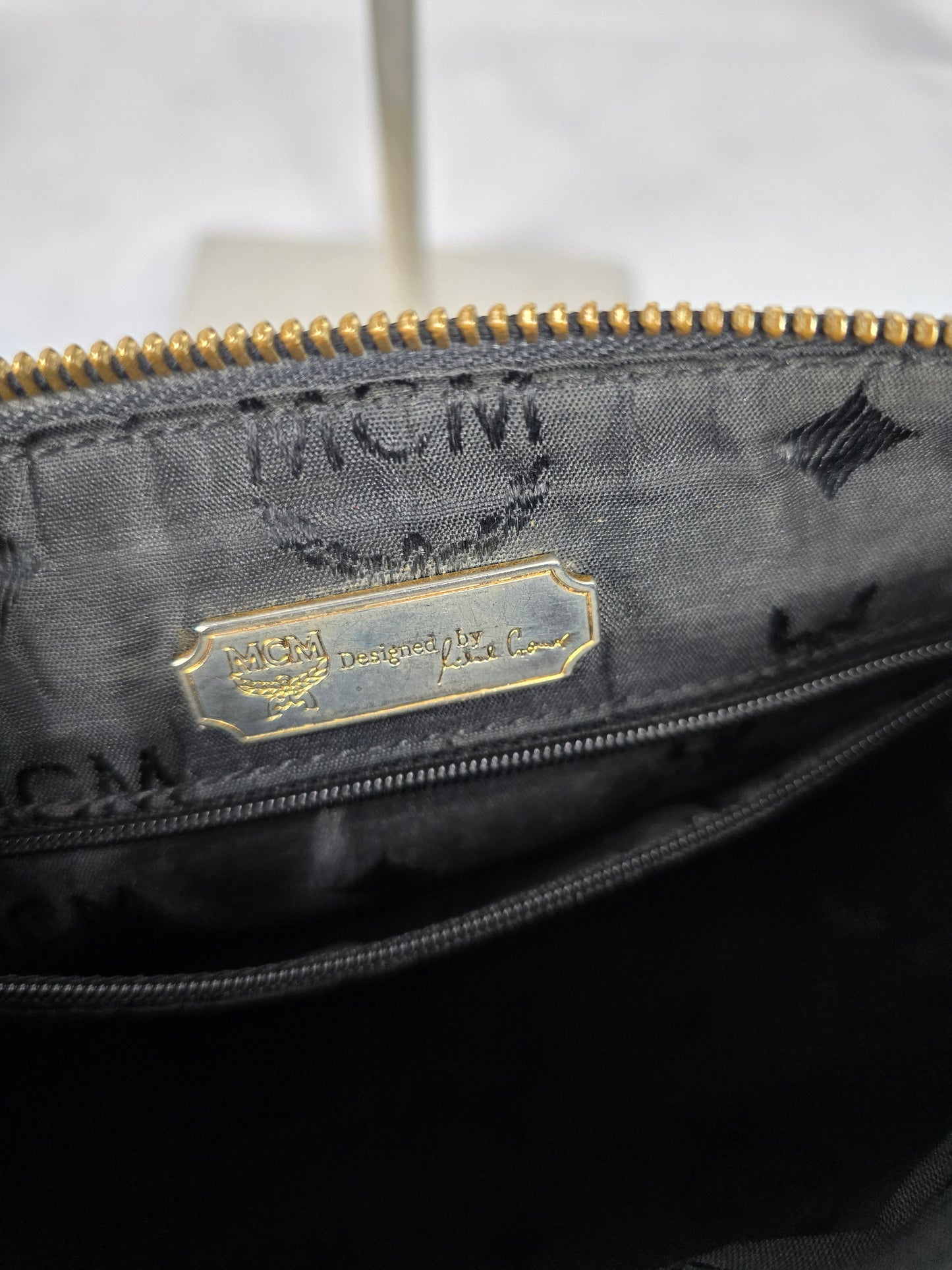 MCM Black Leather Papillion Shoulder Bag