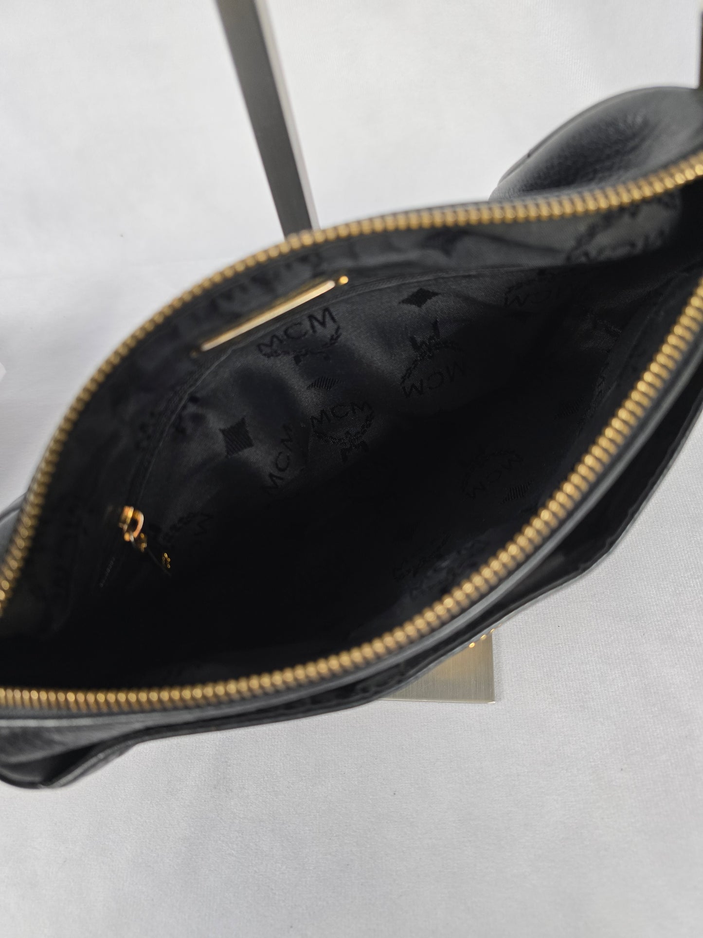 MCM Black Leather Papillion Shoulder Bag