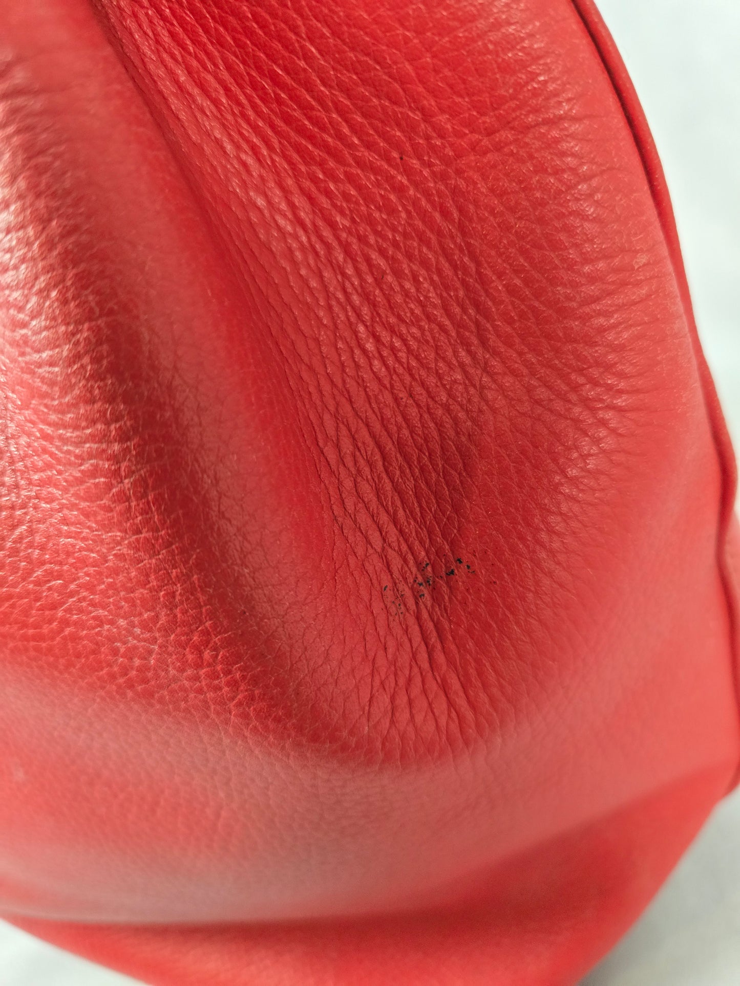 MCM Red Leather Bucket Bag