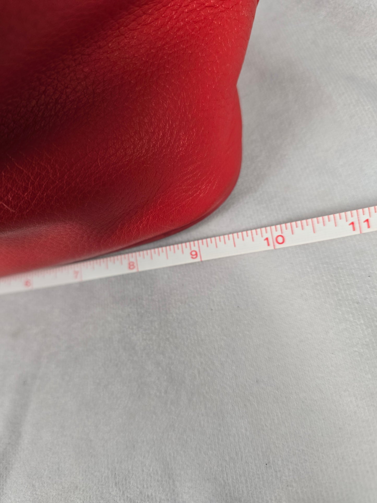 MCM Red Leather Bucket Bag