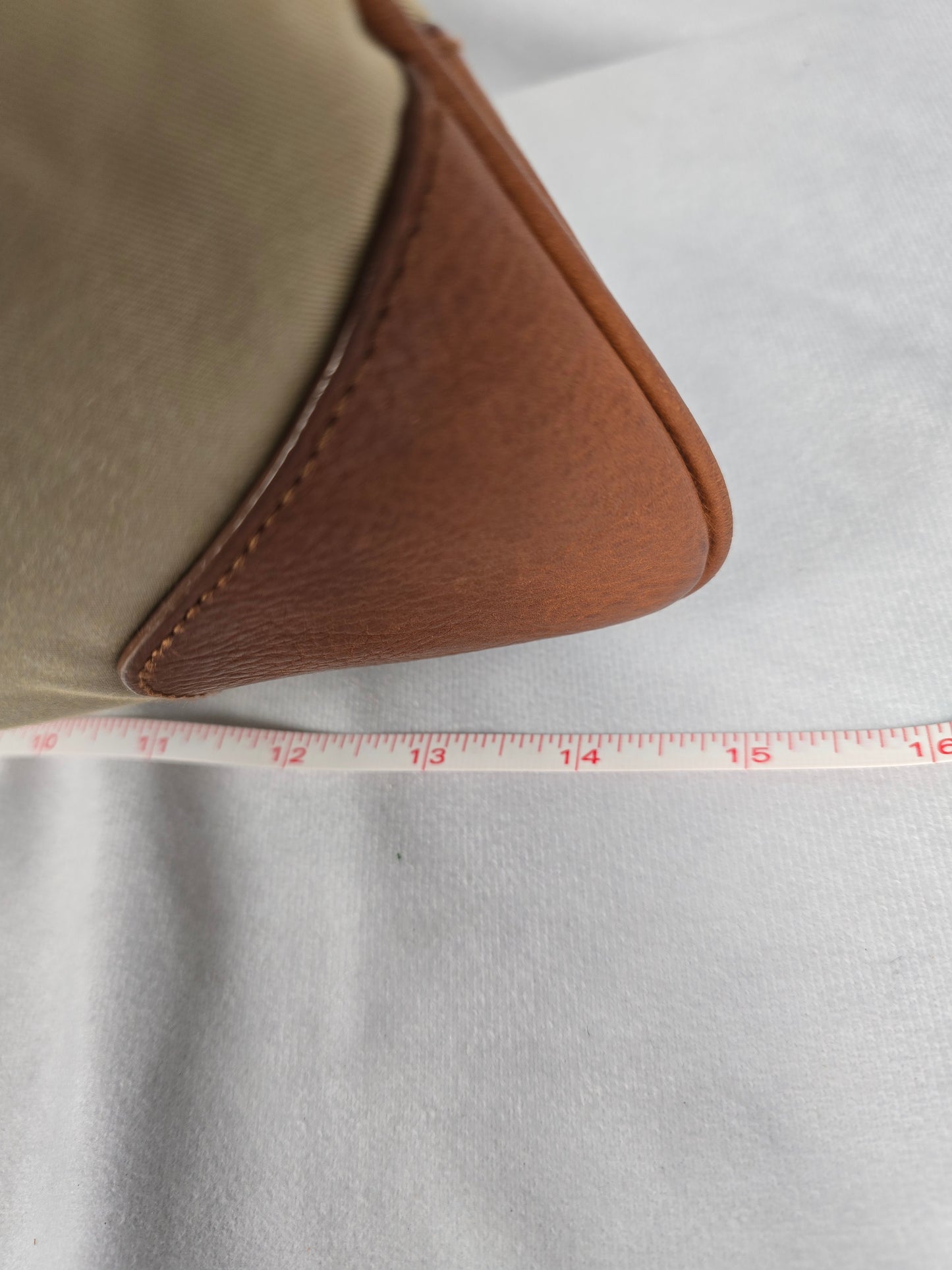 Burberry Vintage Beige and Brown Fabric and Leather Trim Tote