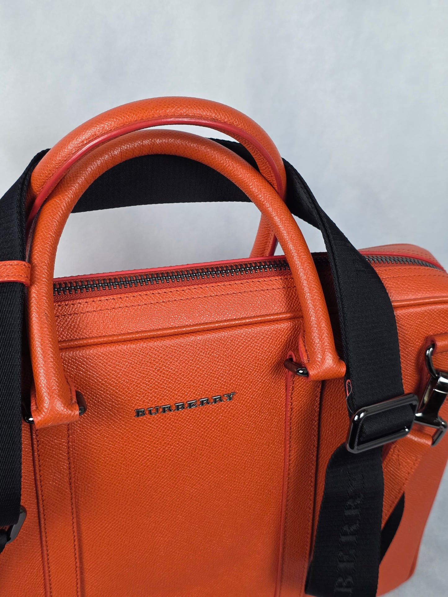 Burberry Orange Newburg Briefcase