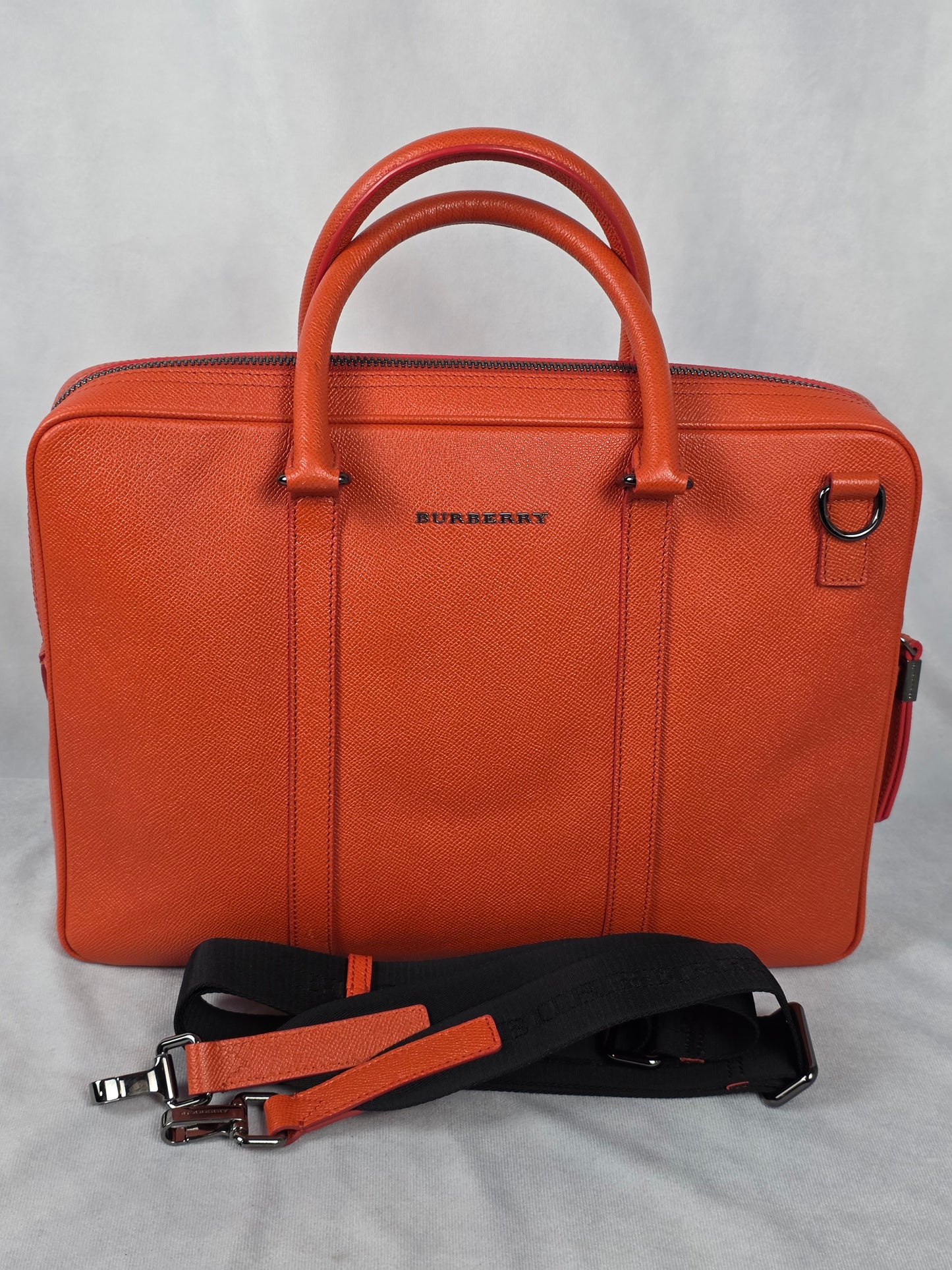 Burberry Orange Newburg Briefcase