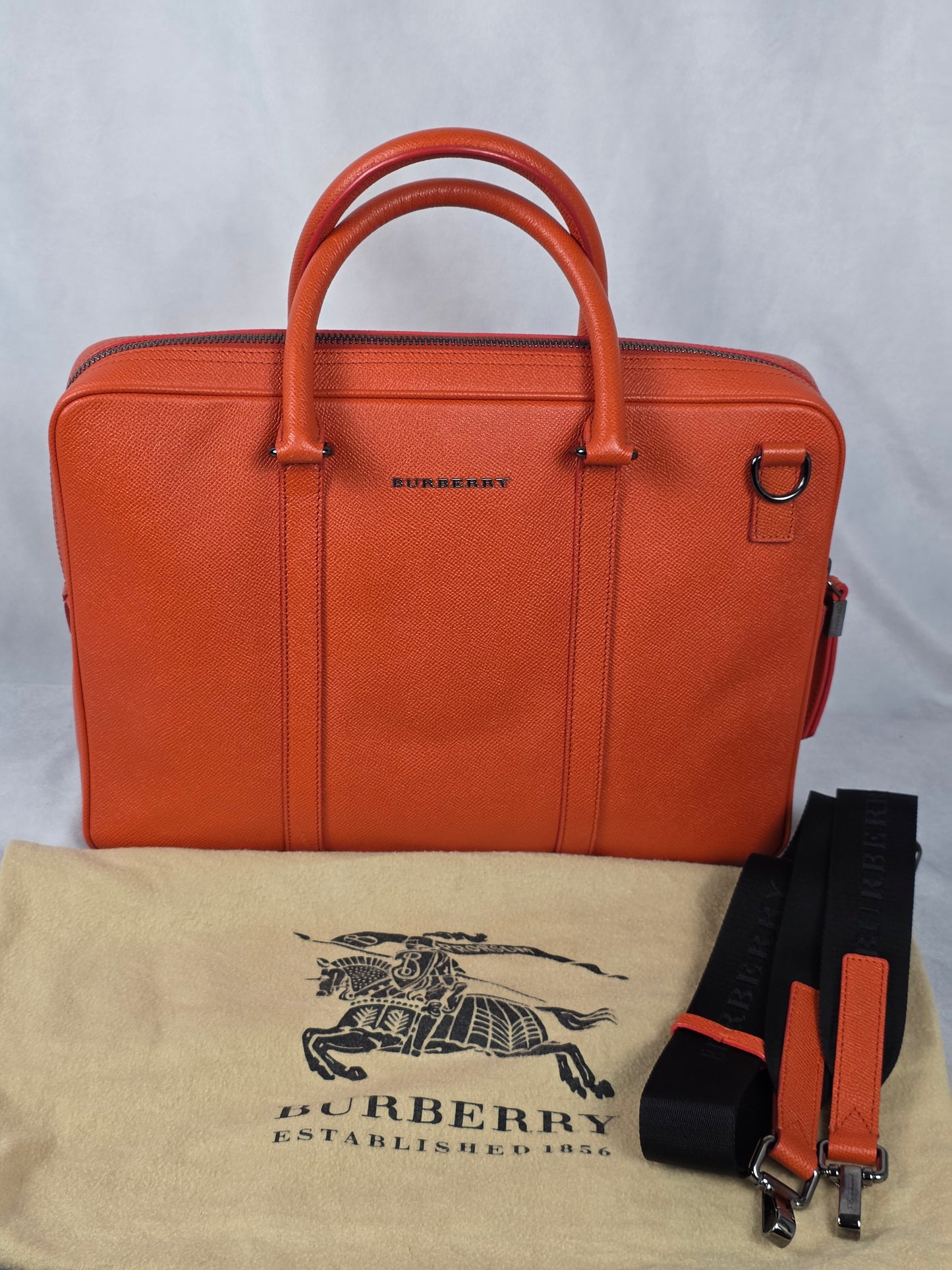 Burberry Orange Newburg Briefcase