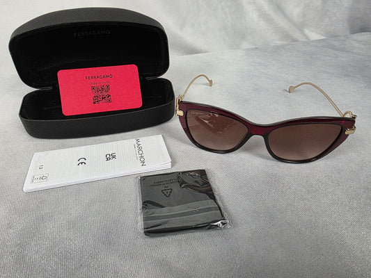 Ferragamo Brown Cat Eye Sunglasses