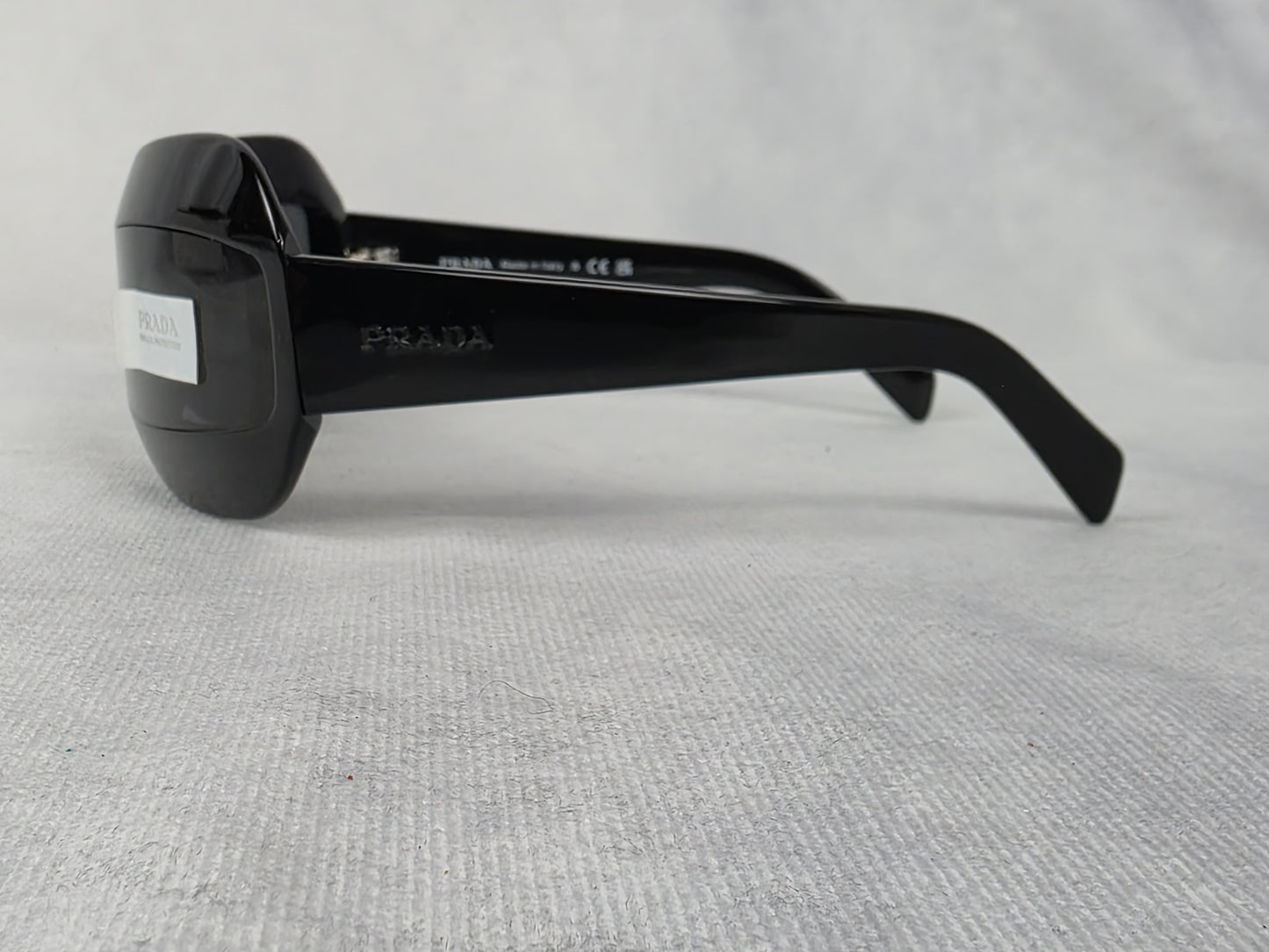 Prada SPR 30Y Unisex Wrap-Around Style Black/Grey Sunglasses