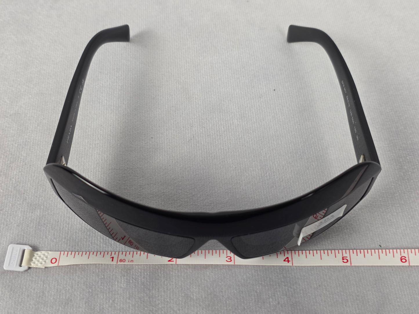 Prada SPR 30Y Unisex Wrap-Around Style Black/Grey Sunglasses