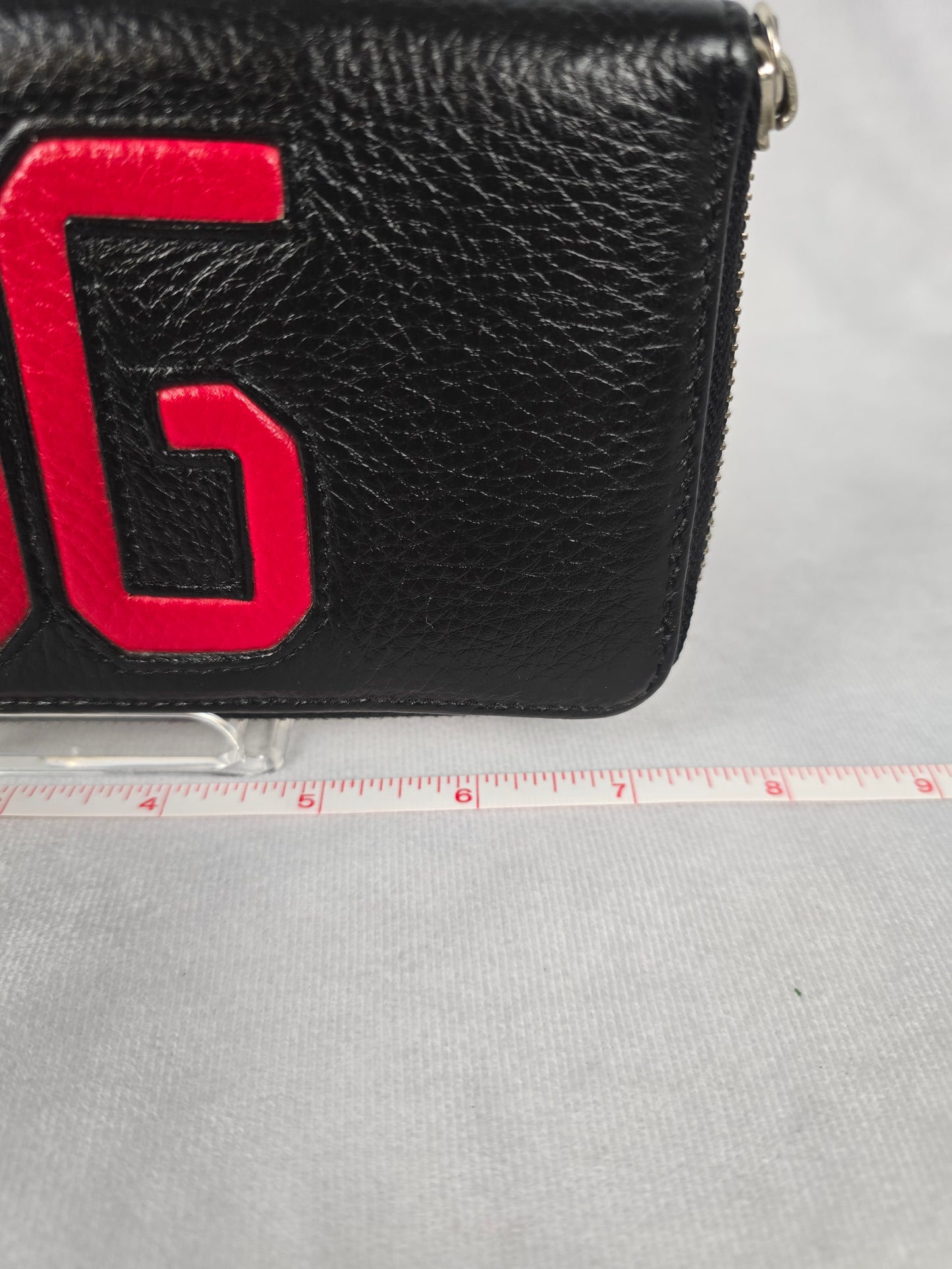 Dolce and Gabbana Black Leather Zipper Continental Wallet