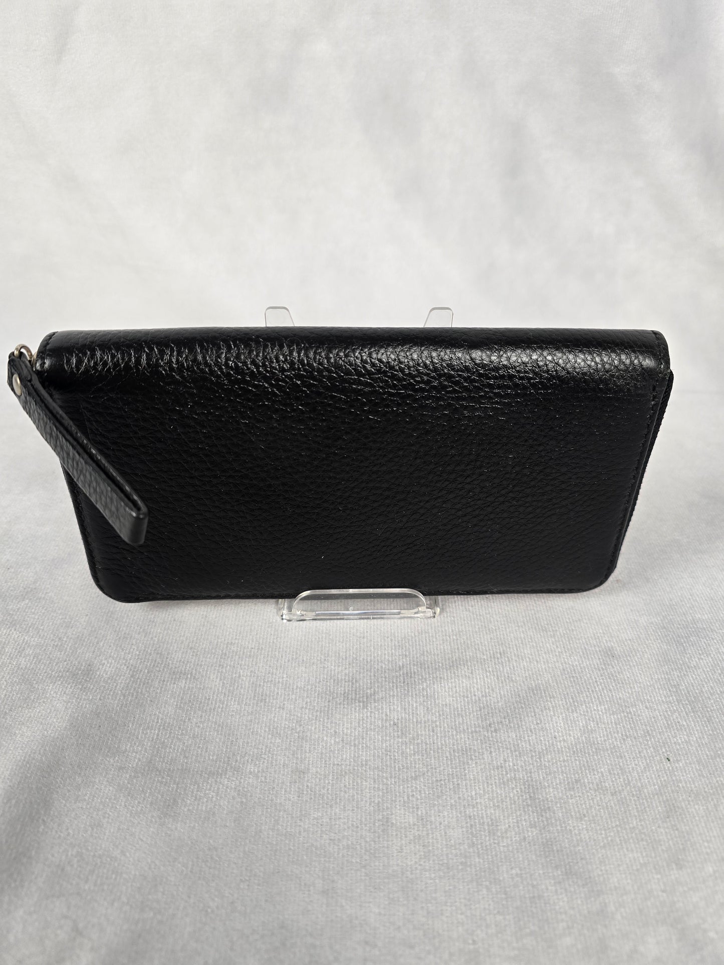 Dolce and Gabbana Black Leather Zipper Continental Wallet