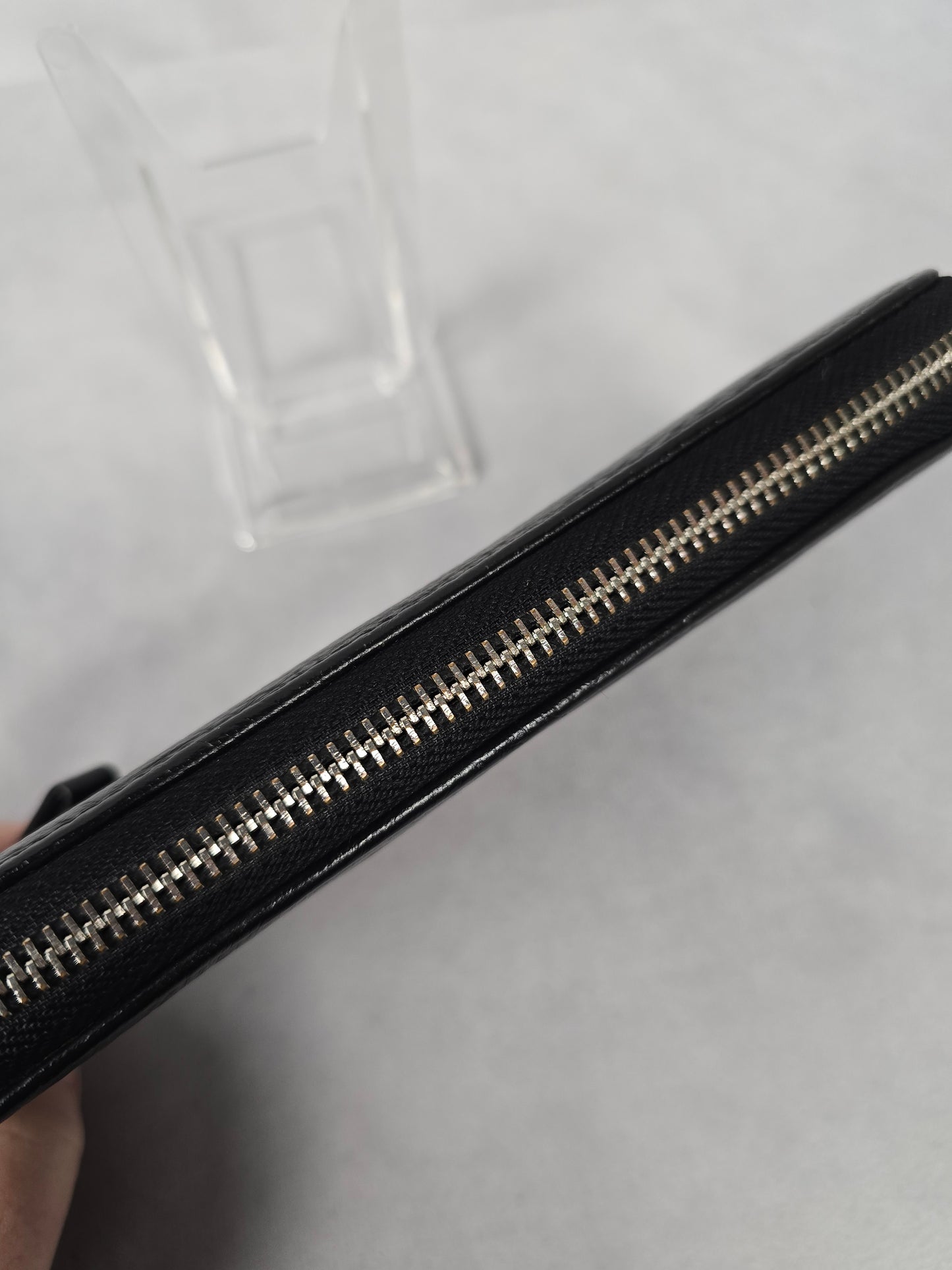 Dolce and Gabbana Black Leather Zipper Continental Wallet