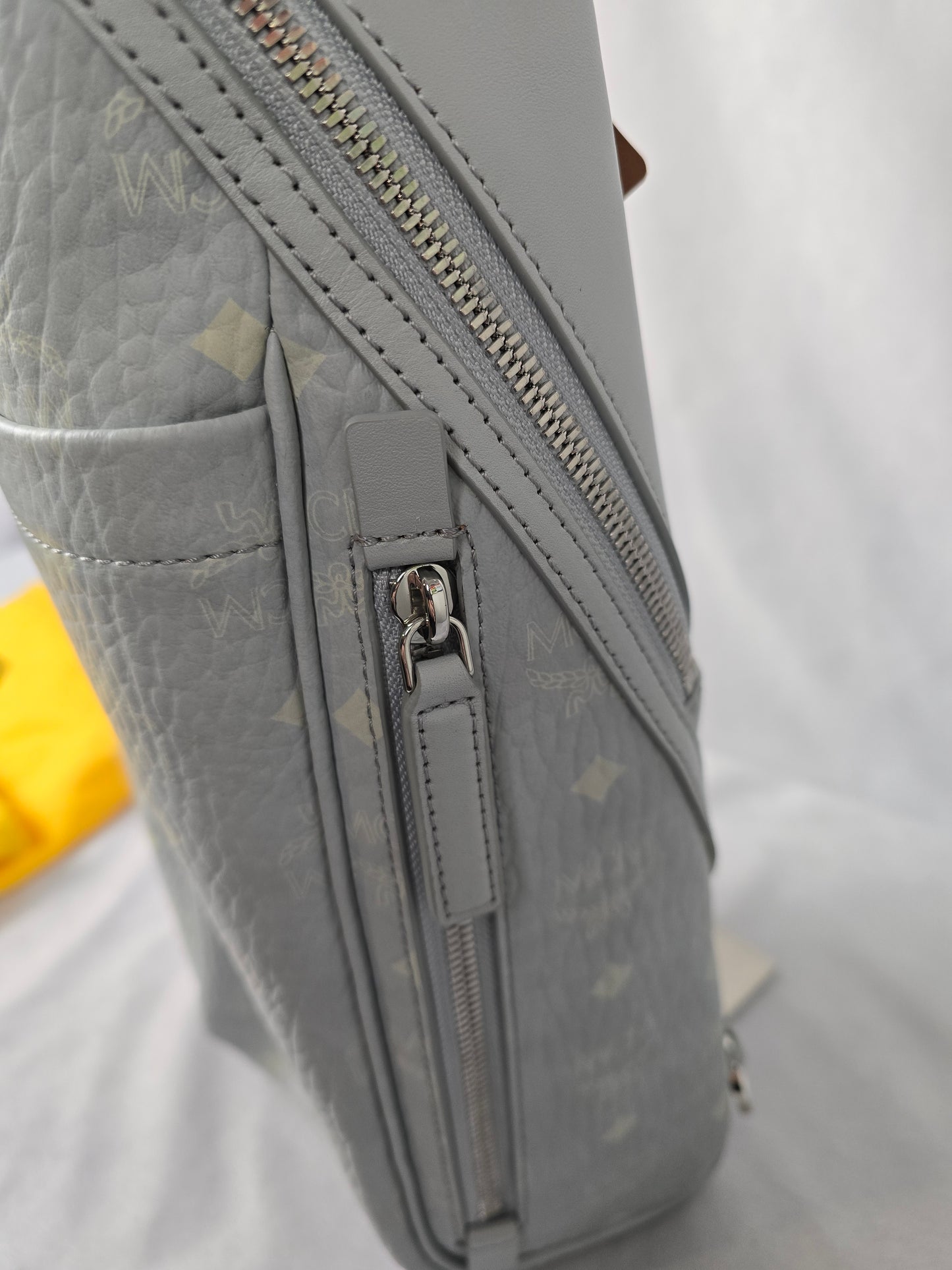 MCM Aren Sling Bank in Visetos Light Gray - NWT