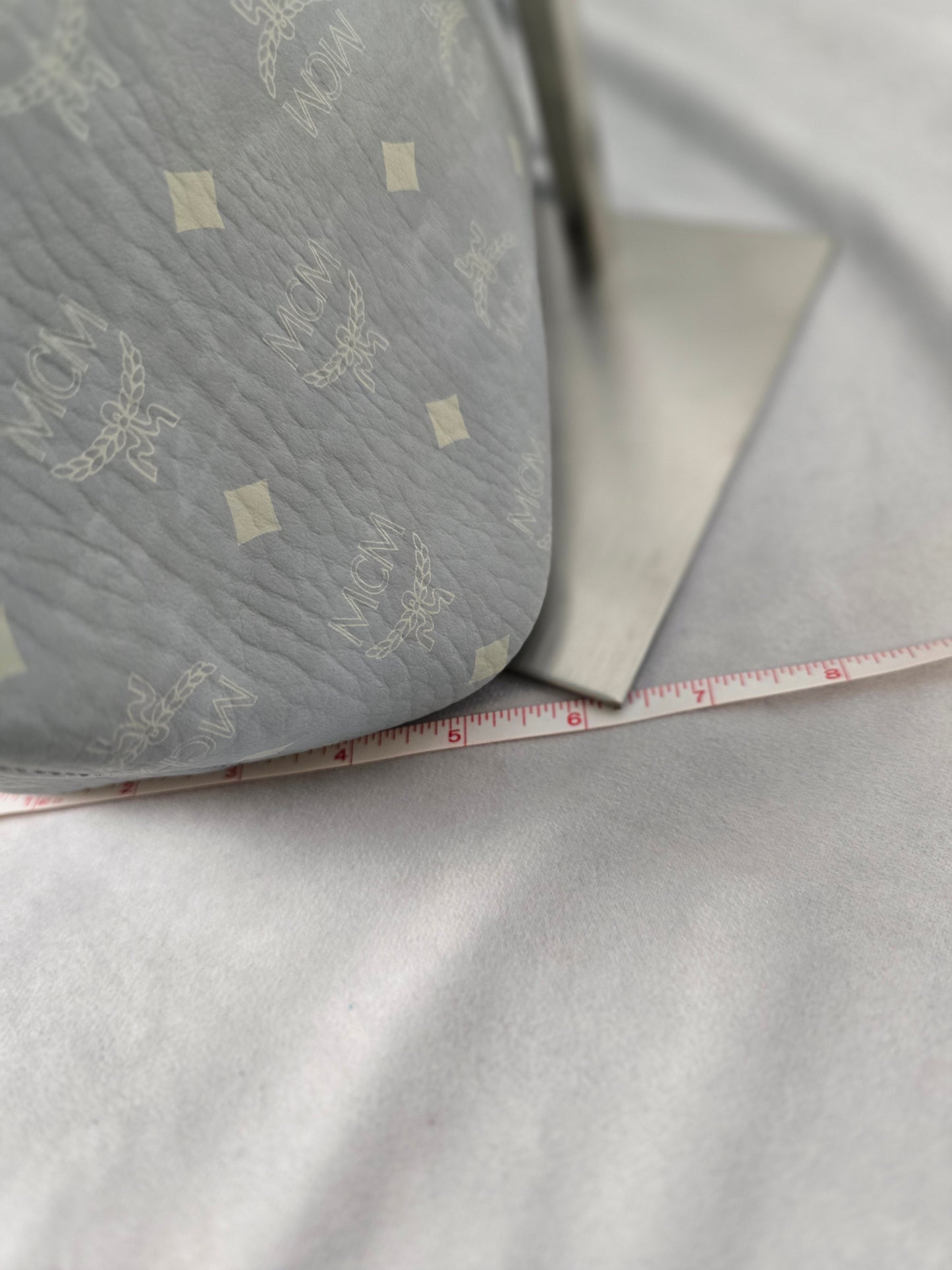 MCM Aren Light Gray Visetos Shopper Tote - NWT