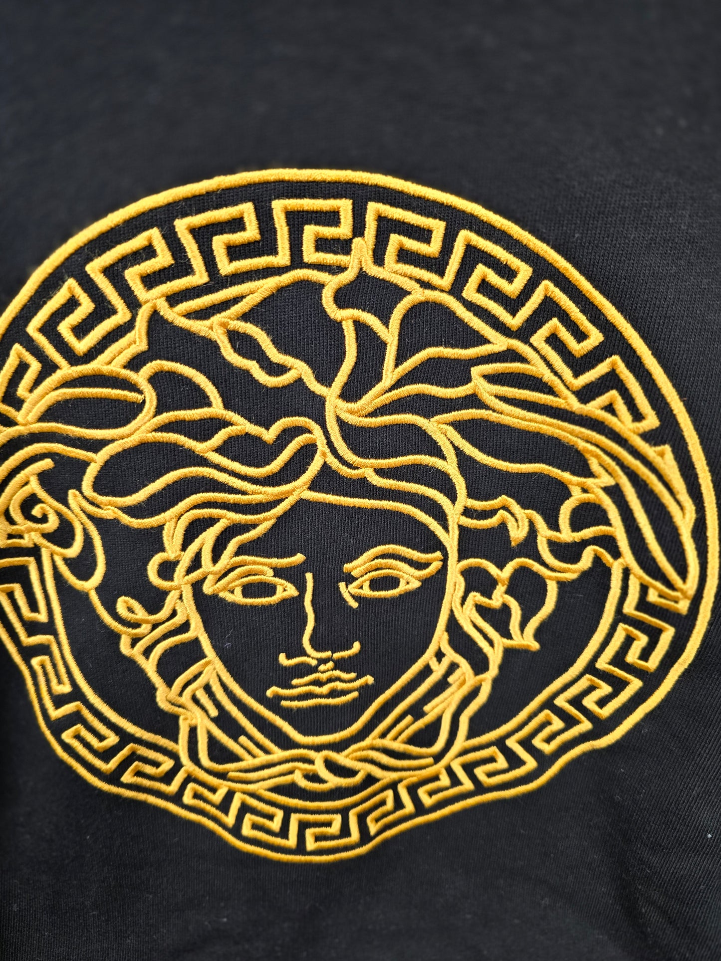 Versace Black Embroidered Medusa Crew Neck Sweatshirt - NWT