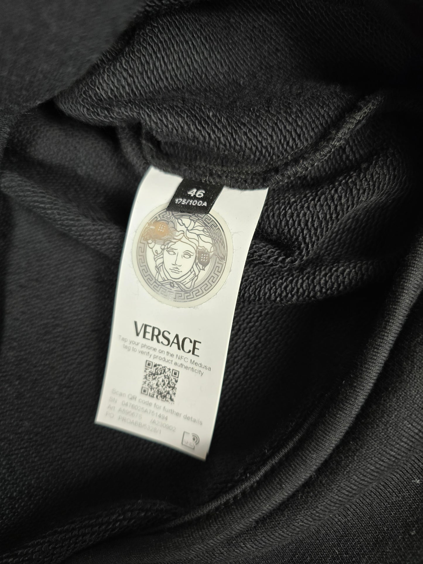 Versace Black Embroidered Medusa Crew Neck Sweatshirt - NWT